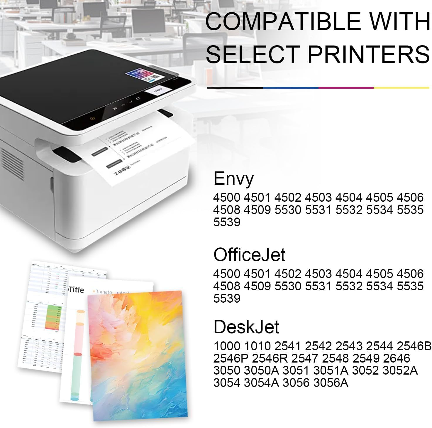 61XL Ink Cartridge Black and Color Combo Pack Replacement for HP Ink 61 61XL for Deskjet 1000 1010 1015 1510 2000 2050 2510 3000 Envy 4500 4509 5530 Officejet 2620 4630 Printer(1 Black 1 Tri-Color) image number 6