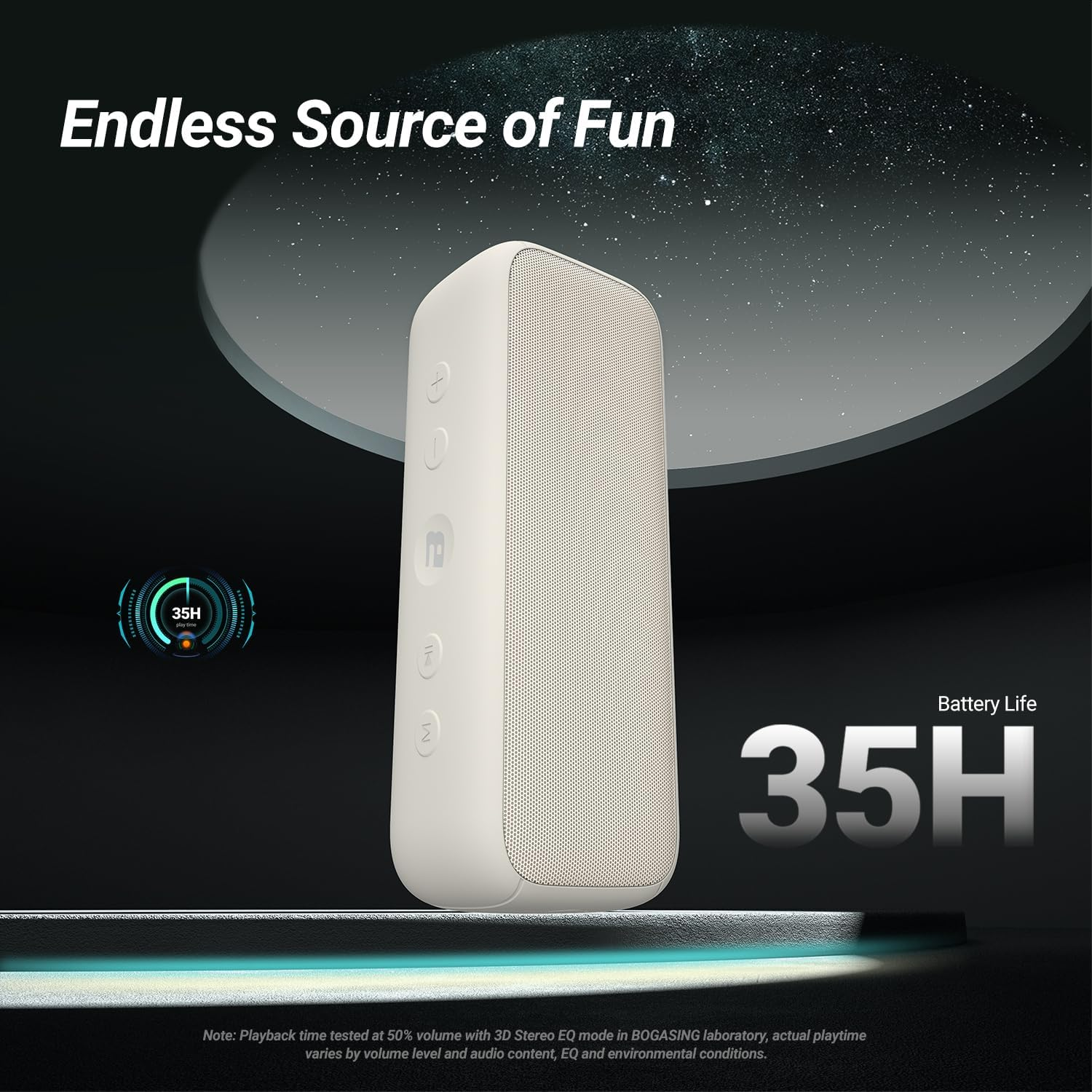 BOGASING G6 Bluetooth Speaker, Portable Wireless Speakers with 30W Loud Stereo Sound, 35H Playtime, IPX6 Waterproof, Bluetooth 5.3, EQ, Tf-Card, AUX, USB Stick, Outdoor Speaker for Party - Beige image number 5