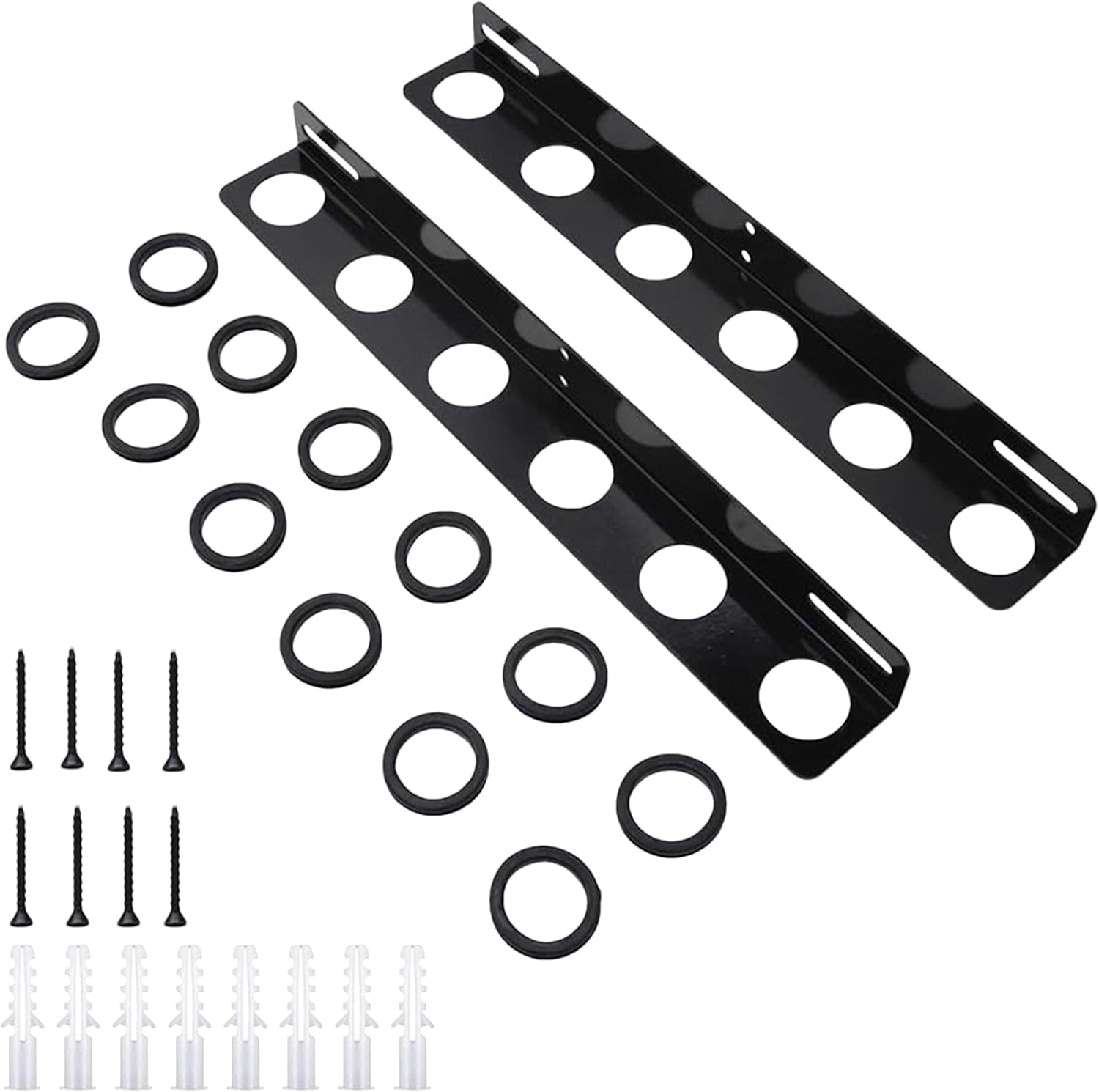 Tool Rack for Trailer, Upgraded 6-Tool Storage Rack Heavy Duty Shovel, 2Pcs Storage with Rubber Grommets, Mounting Hardware Accessories, Holds 6 Tools image number 3