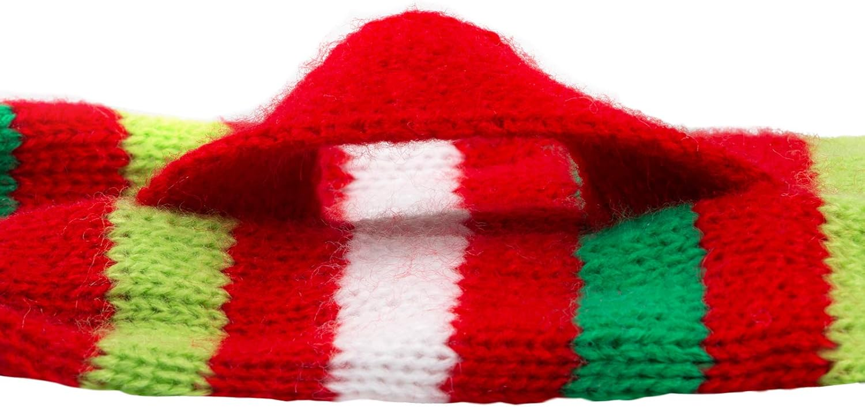 Christmas Pet Dog Scarf Bandana Red-White-Green Striped Knitted Neck Warmer Xmas Holiday Puppy Cat Costume Supplies image number 4