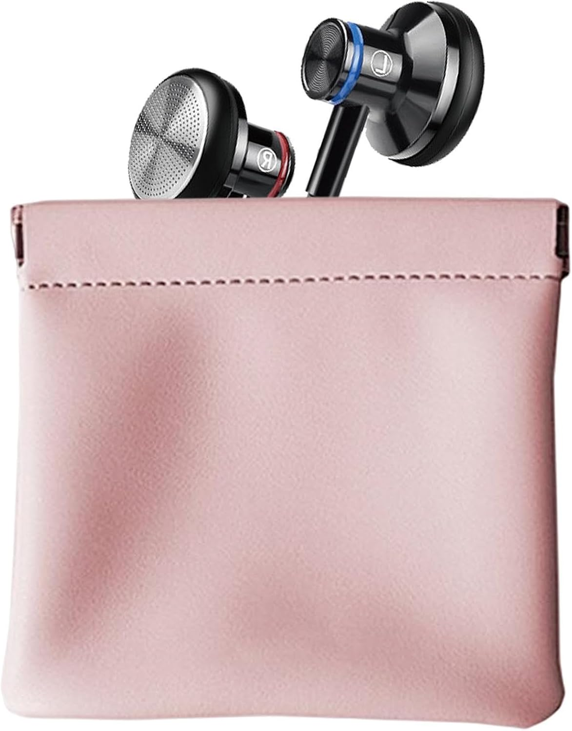 Cileznw Mini Pocket Cosmetic Bag - Portable Cosmetic Pouch for Purse - Small Accessories Storage Bag Organizer Pouch Cosmetics Wireless Earphone Coin Purse, Pink, 小さい image number 1