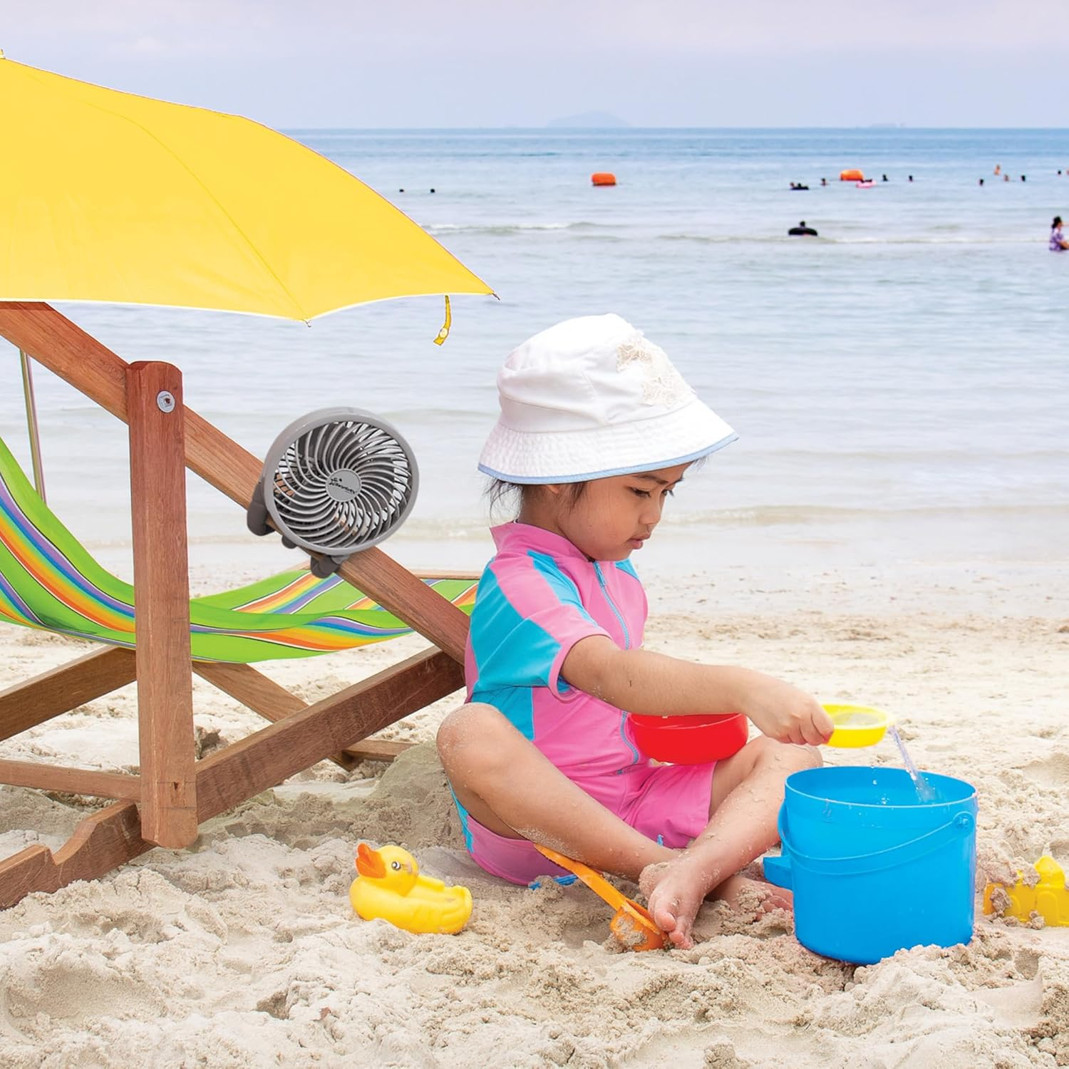 Dreambaby Pram Fan, Tripod Clip on Fan, Stroller Fan for Babies, Handheld Fan, Desk Fan, Portable Fan. Deluxe Smart-Grip Battery Tripod Fan. Cooling Fan for Stroller, Car Seat, Cot, Desk, Gym image number 1