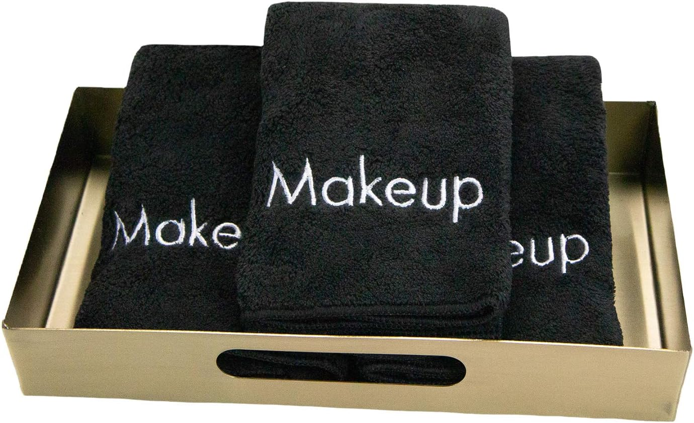 Arkwright Makeup Towels - Pack of 6 - Ultra Soft & Gentle Microfiber Coral Fleece Washcloth Face Make up Remover, Reusuable Eraser Cloth Essentials for Hosts & Artists, 13 X 13 In, Black image number 6