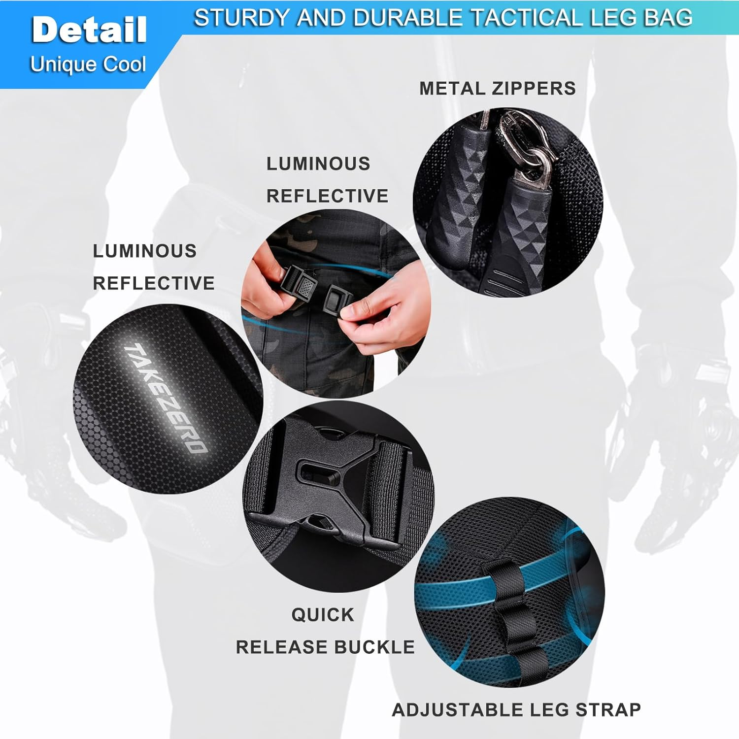 Thigh Bag,Motorcycle Leg Bag Water-Resistant,Drop Leg Bag for Men Women, Multifunctional EVA Drop Leg Pouch,Expandable Storage Pack for Cycling Hiking Climbing Fishing - Black Mtx1 image number 4