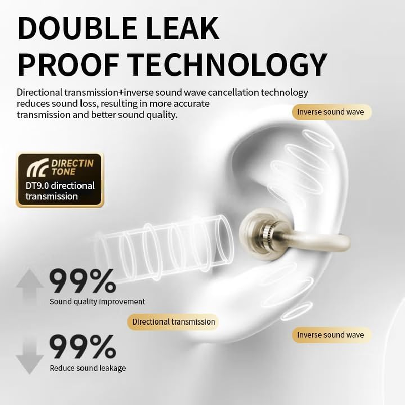 GALAAL Wireless Earbuds Bluetooth Headphones,Lightweight Earbuds with Ear Hooks,Bluetooth5.4 Wireless Earphones,30H Playtime, IPX4 Waterproof Running Headphones for Gym Gold image number 4