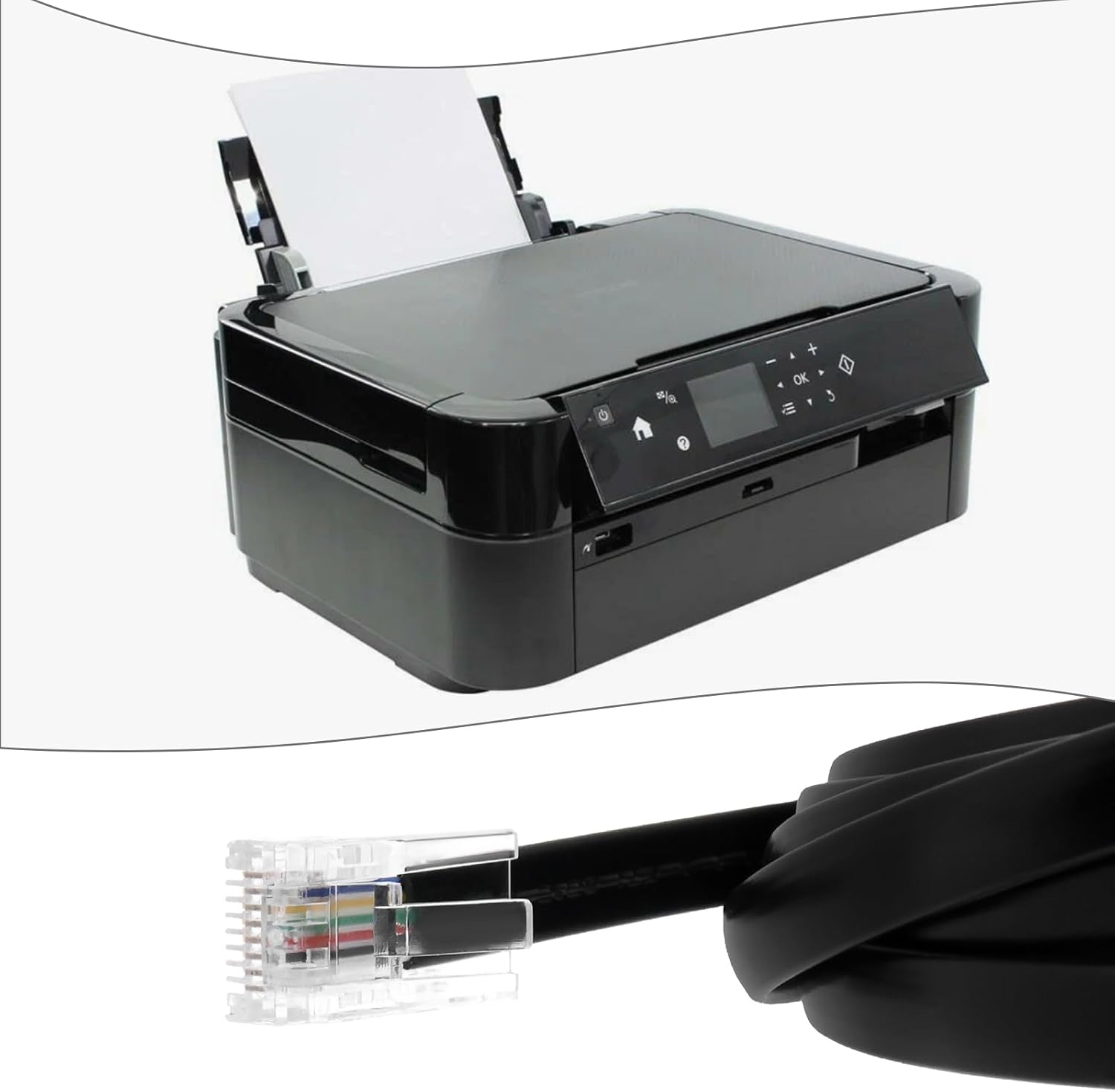 Emsea RJ12 Male to RJ45 Male Printer Interface Cable 1.5M Printer Data Cable Compatible with Epson Star Printers with Multipro Interface image number 5