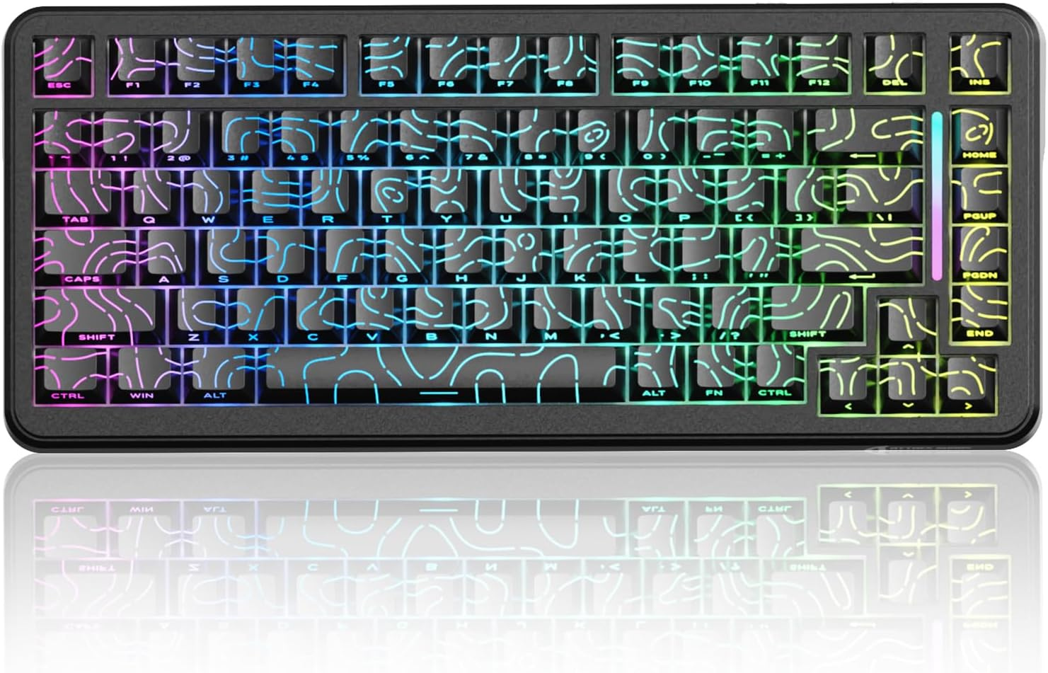 Attack Shark X82PRO HE 75% Wireless Rapid Trigger Gaming Keyboard, Hall Effect Magnetic Switch Keyboard with 0.01Mm RT Adjustable Actuation, 8Khz Polling Rate, Hot-Swap, RGB, for PC Gamer (Black)