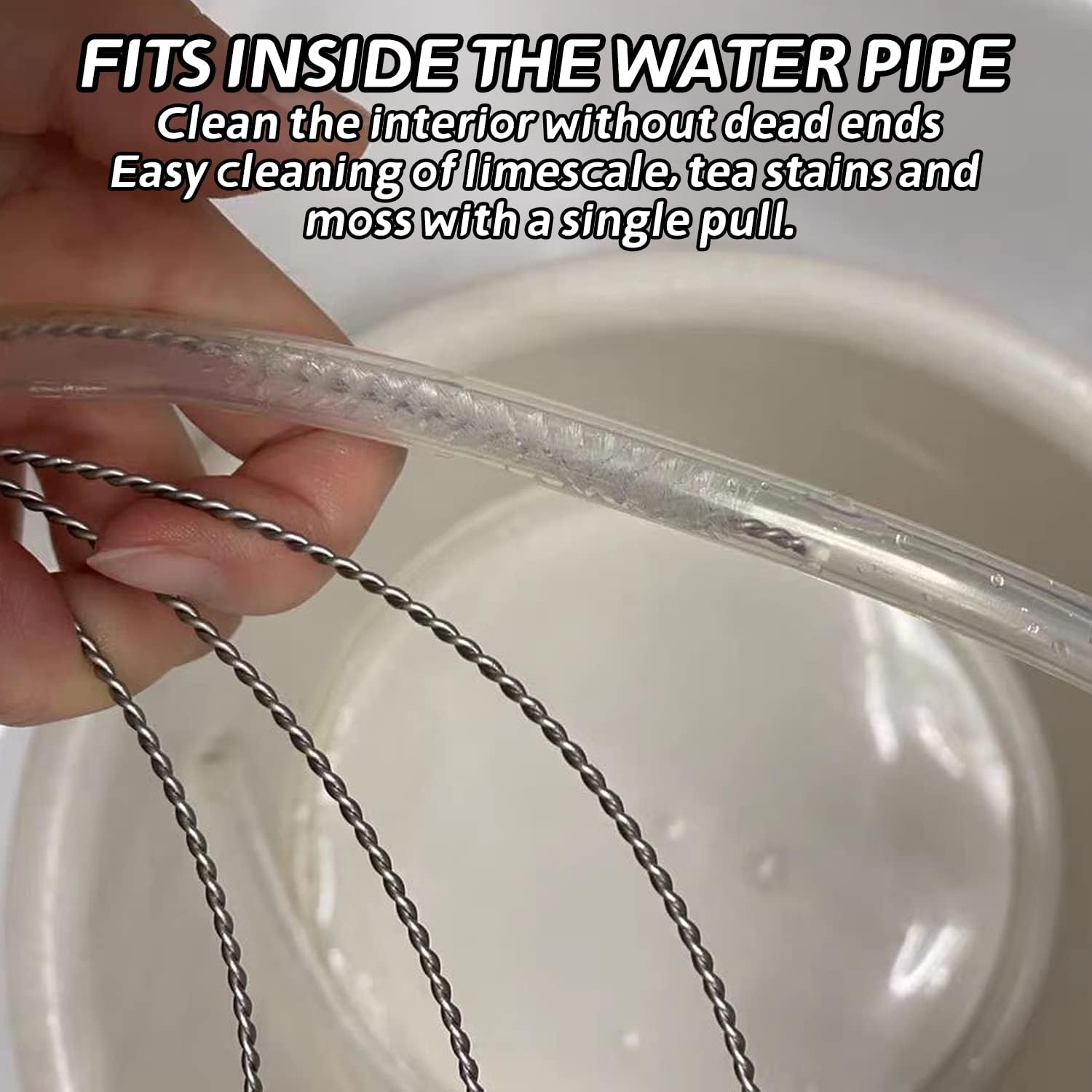 EKIND Extra Long Duct Cleaner, 59" Flexible Nylon Drainage Stainless Steel Long Brush for Cleaning Feedibing Tubes and Racking Lines