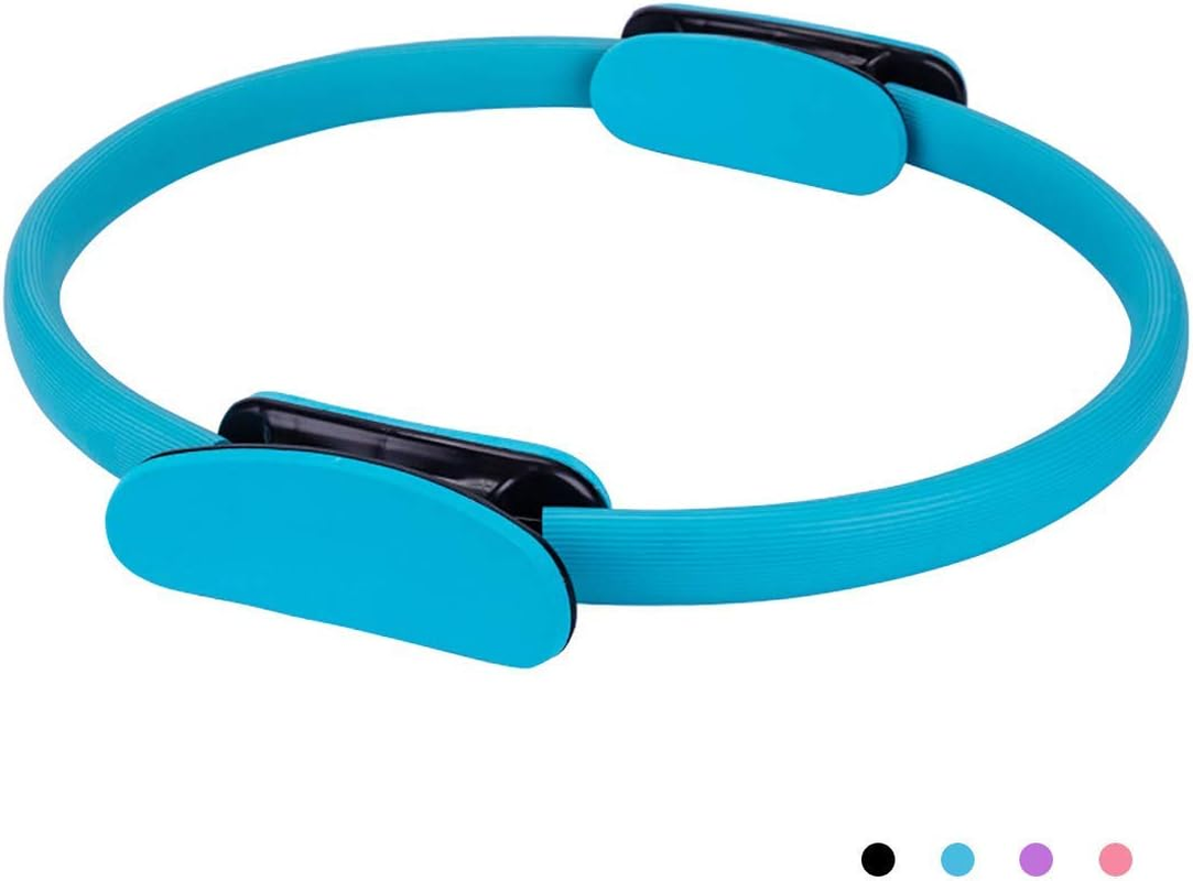Pilates Ring, 15 Inch Pilates Magic Fitness Circle Yoga Circle with Soft Dual Grip Handles, Home Workout Exercise Equipment for Weight Loss, Toning and Sculpting Thigh, Abs, Legs, Arms, Hip