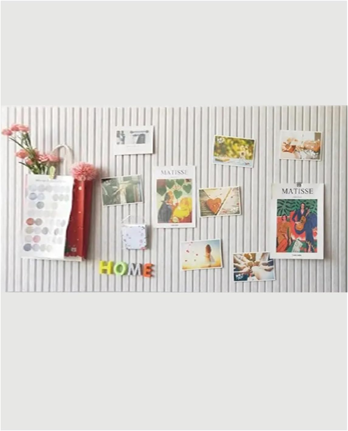 Bulletin Board, Decorative Felt Pin Board, Thick Foldable Photo Display Board with Self-Adhesive Tape, Vision Board for School Home Kitchen Office Walls (Beige, 120 * 80Cm)