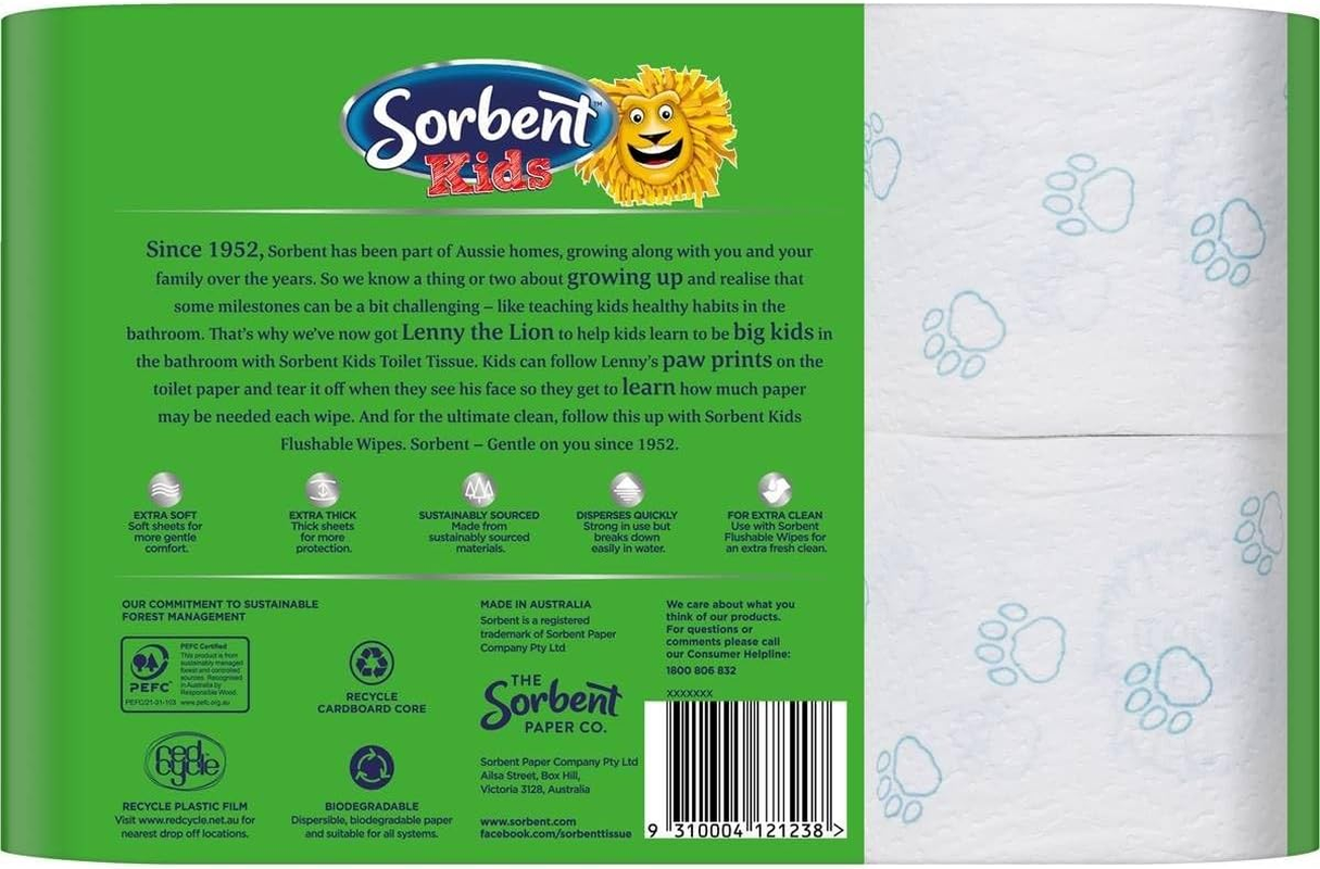 Sorbent Kid'S Toilet Paper (Pack of 6)