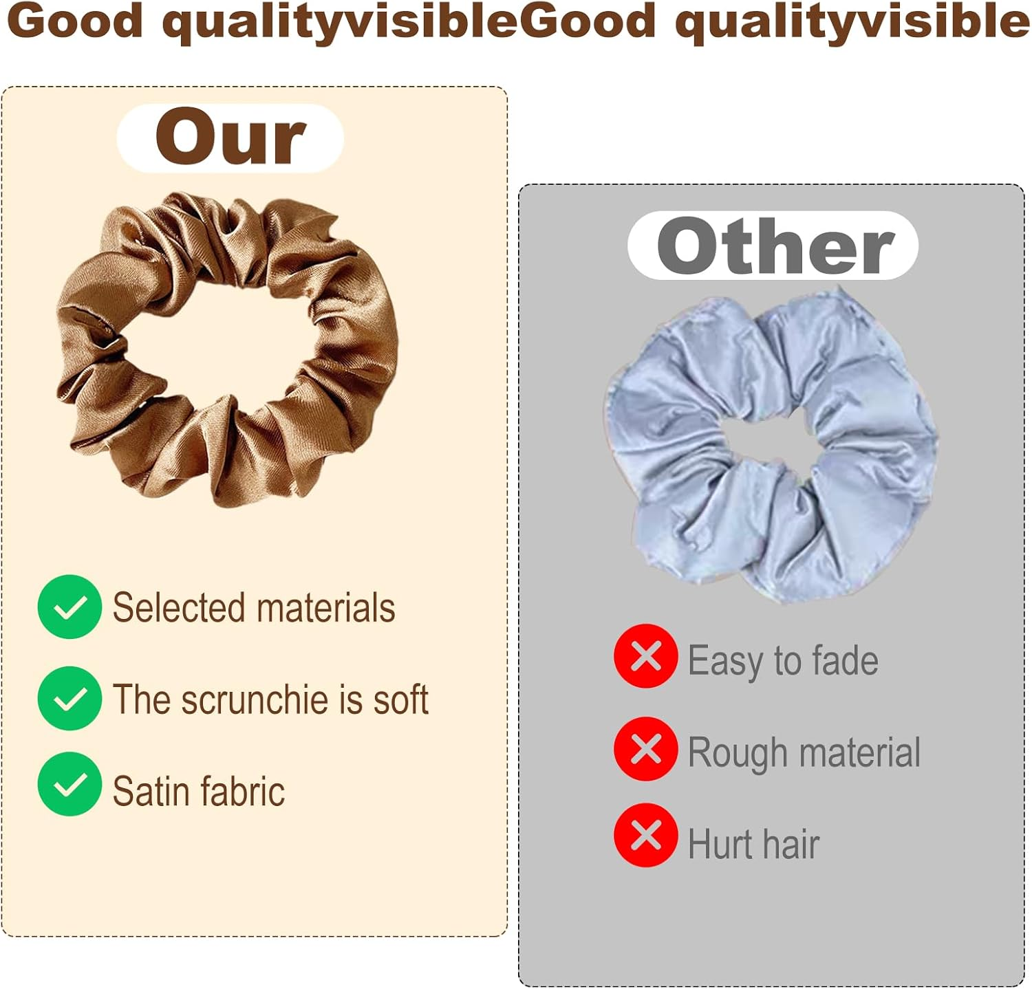 Tiyiyok Pack of 6 Women'S Hair Bands, Hair Accessories for Women, Scrunchies, Lightweight, Soft and Comfortable, Reduces Pulling and Damage to the Hair, Satin Hair Band image number 5