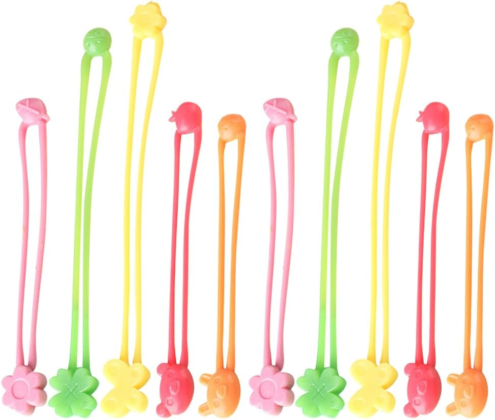 MAGICLULU 10Pcs Silicone Kitchen Bands Pen Container Fixing Bands Portable Elastic Bands Flexible Silicone Bands Reusable Elastic Bands Lunchbox Silica Gel Pen Holder Washable image number 2