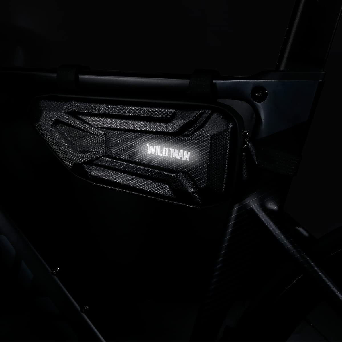 WILD MAN Rainproof Hard Shell Bike Triangle Frame Bag Top Tube Bicycle Bags Good for MTB Mountain Road Bike or Motorcycle Saddle (XT4, Sun Pattern) image number 5