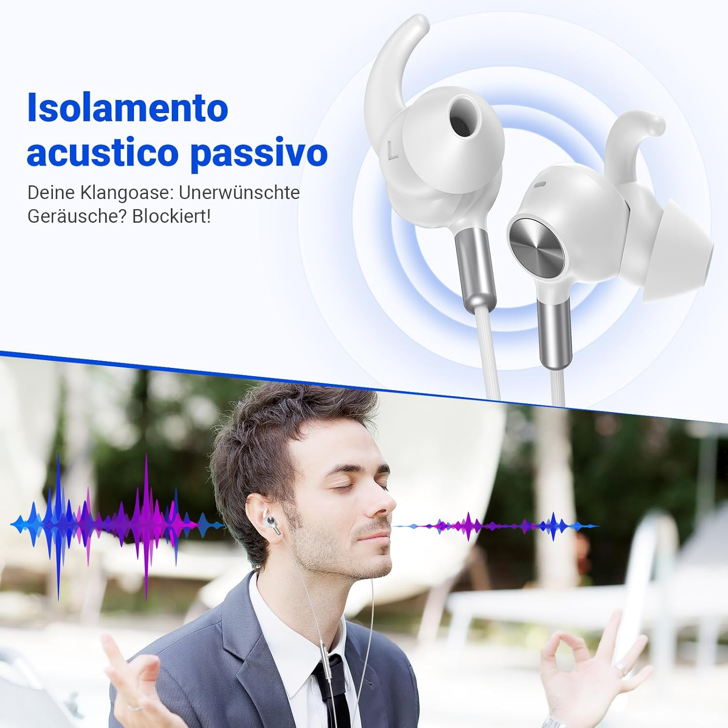 In-Ear Headphones USB C Anti-Fall Earplugs Microphone & Volume Control USB C Headphones with Cable for Samsung Galaxy S25 Ultra S24 A16 Iphone 16 15 Ipad Pixel 9 8 for Office Gaming Workout Music image number 2