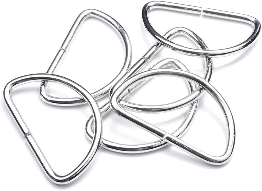 Coobigo 100 Pack 1/2" Dee Rings D-Ring Metal Buckle Strap Sewing Accessories FLQ051-E image number 1