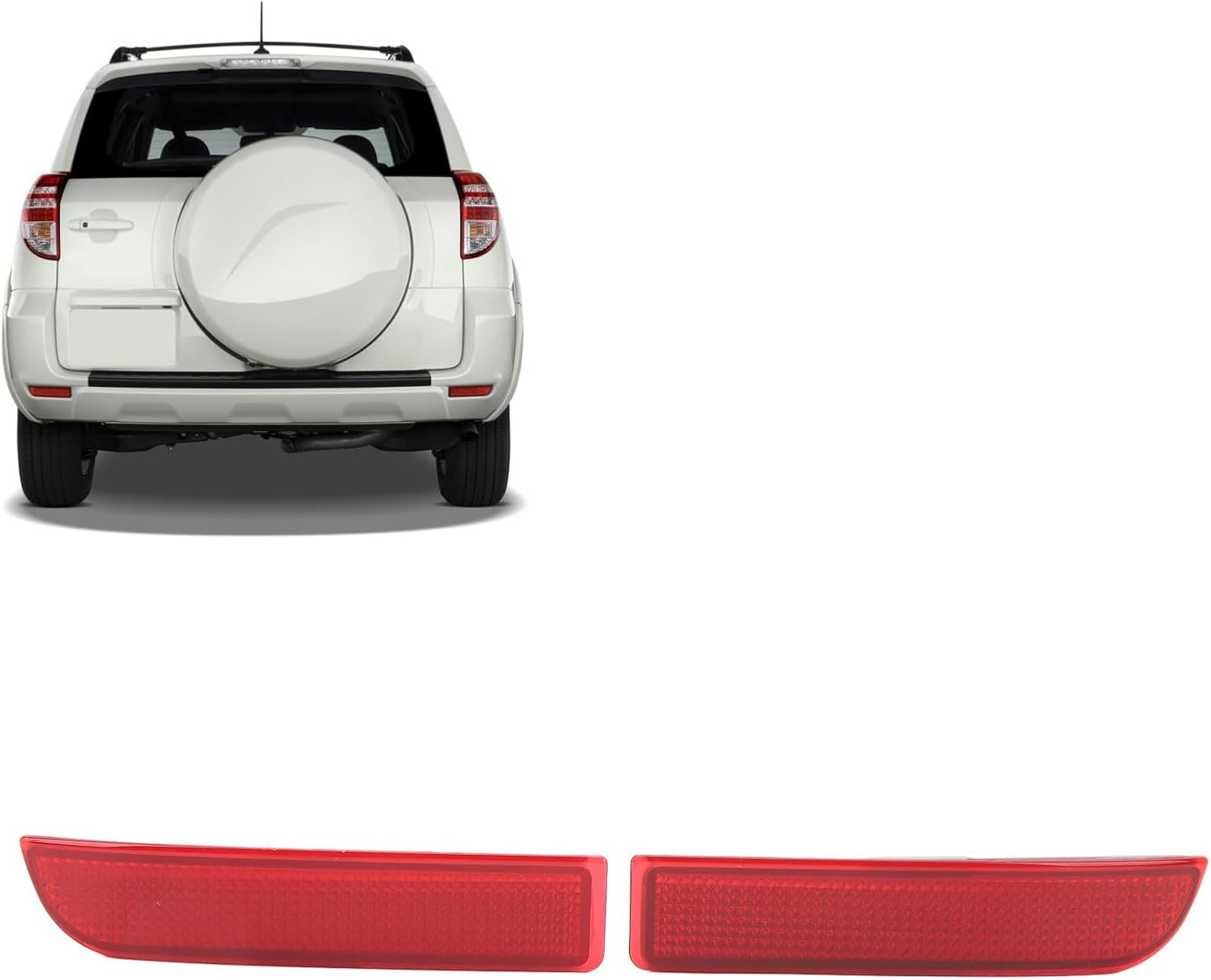 Car Rear Bumper Reflector 81910 0R020 Rear Bumper Light Reflector Red ABS Rear Lens Bumper Reflectors Rear Bumper Light Reflector for RAV4 2009 to 2012 image number 3