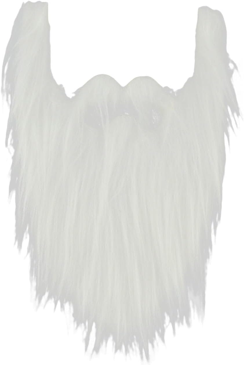 Colaxi Novelty Mustaches Costume Accessories Cosplay Party Supplies Long Fake Beard for Masquerade Festive Adults Children Opera Carnival Theme , White