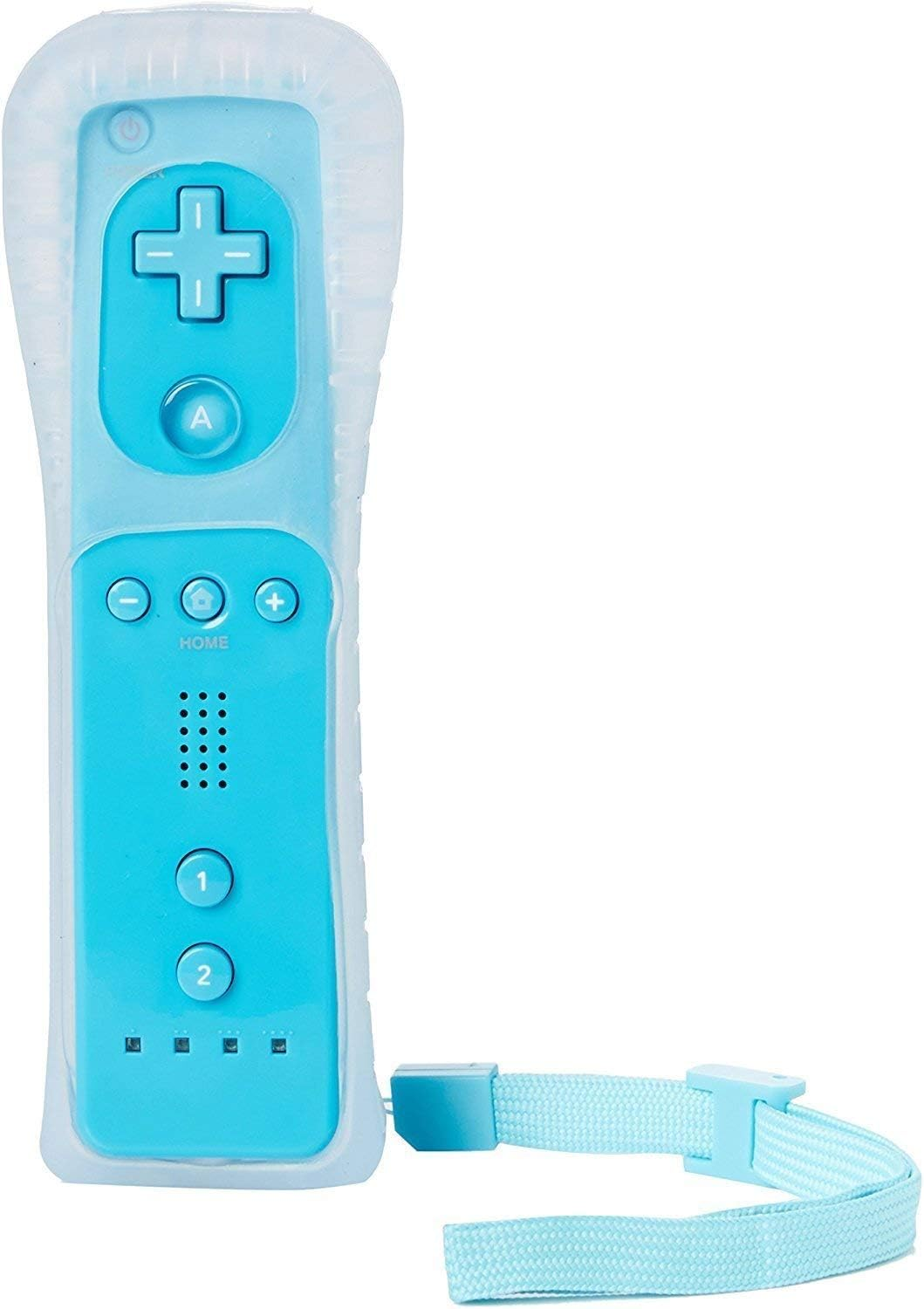 Lyyes Remote Controller for Wii, Wii Remote and Nunchuck Controllers with Silicon Case and Strap for Wii and Wii U (Blue) - Pink image number 4