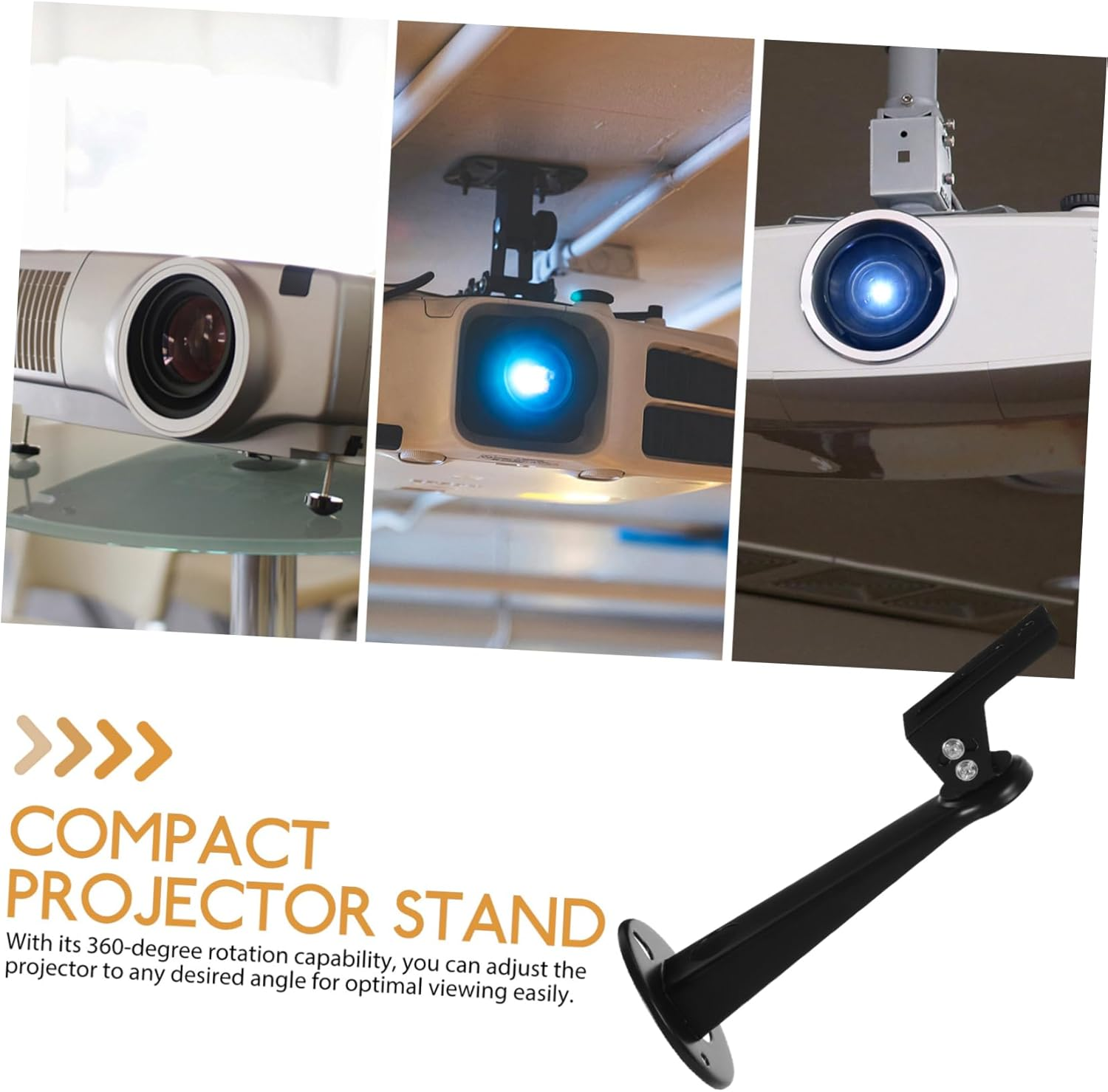 OSALADI Projector Wall Mount Bracket Mini Security Camera Mount Holder Black for Indoor Surveillance and Home Electronics Installation