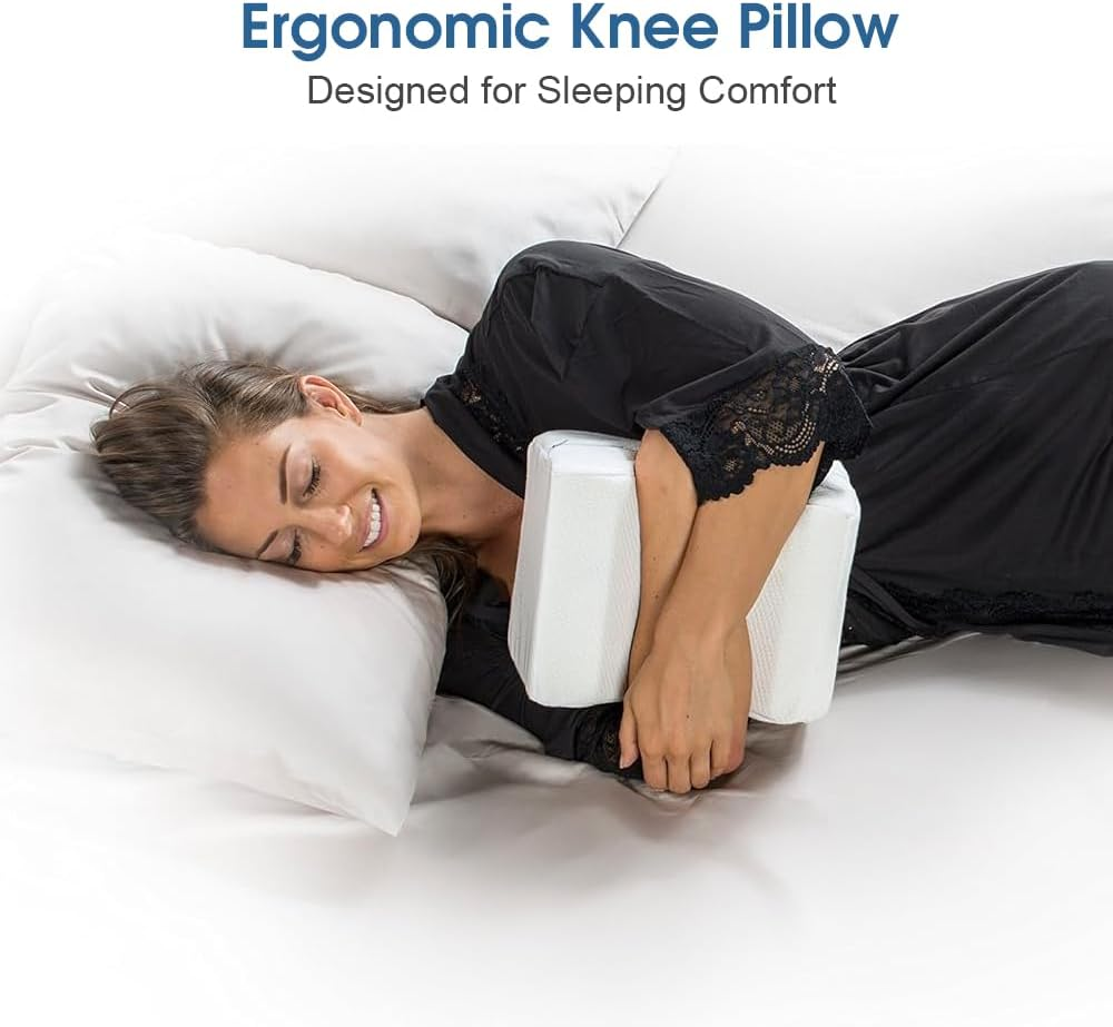 Felic Knee Pillow for Side Sleepers, Comfort Memory Foam between Legs Pillow Leg Pillow for Side Sleeping, Elevation Pillow for Pregnancy, Hip Pillow Suitable for Knee Hip and Lower Back Pain (1-Pack) - 1-Pack image number 4