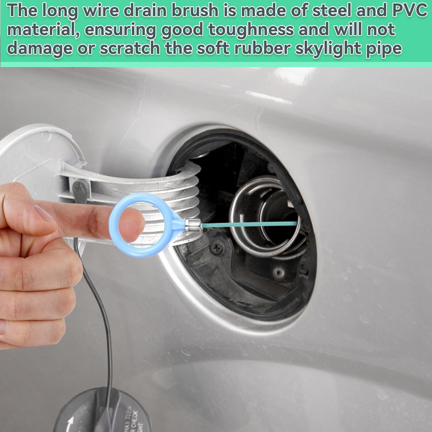 Professional 500CM/16.4FT Flexible Auto Sunroof Drain Cleaning Tool, Long Slim Drain Brush for Car Sunroof Windshield Wiper AC Vent Tube Pipe Cleaner & Dredging Kit image number 2