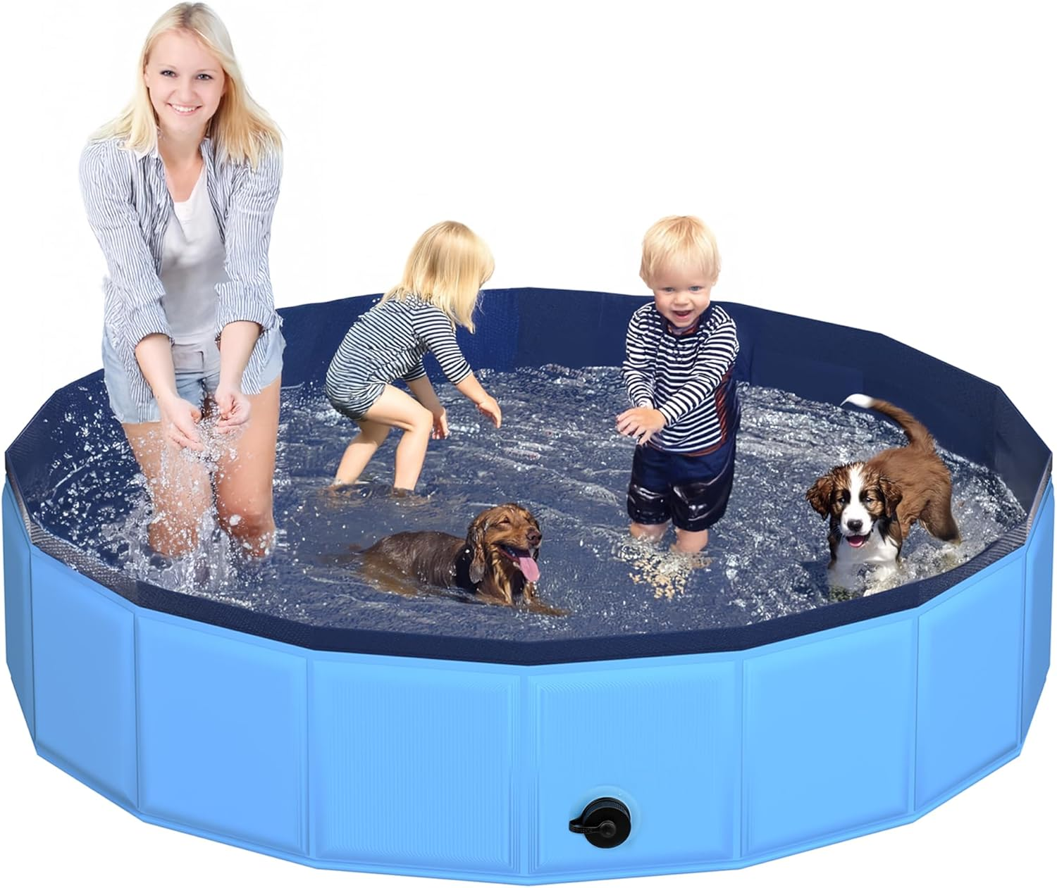 CACSPS Foldable Dog Pet Bath Pool-48 Blue