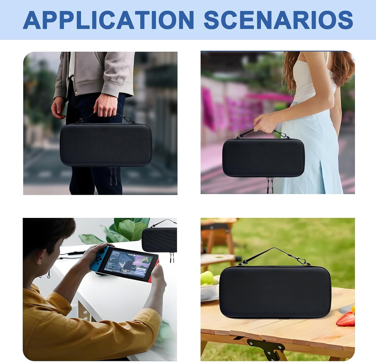 Checkzed Switch2 Carrying Case, Protective Travel Pouch for Switch Console & Accessories, Waterproof and Shockproof Hard Shell with Game Card Slots &ndash; Black ﻿ image number 2