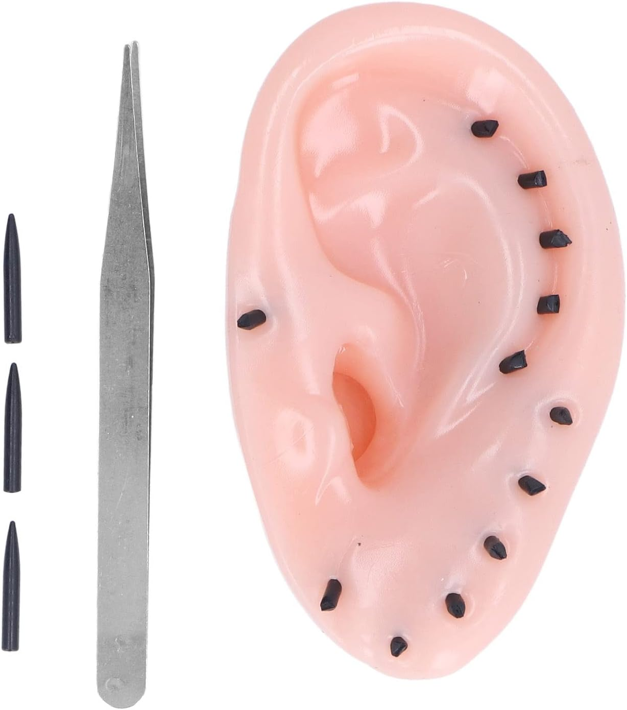 Pimple Popping Toy, Blackheads Remover Toy Novelty Stress Relief Pimples Ears Shaped Decompression Fun Toy Pimple Popper Toy for Kids and Adults, Squeeze Acne Toy Set with Tweezers image number 2