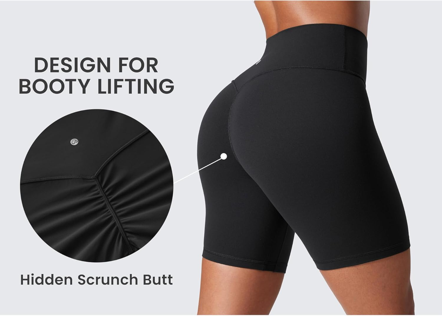 CRZ YOGA Secretsculpt Womens Butterlift High Waist Scrunch Butt Biker Shorts 6 Inches - No Front Seam Workout Gym Booty image number 2