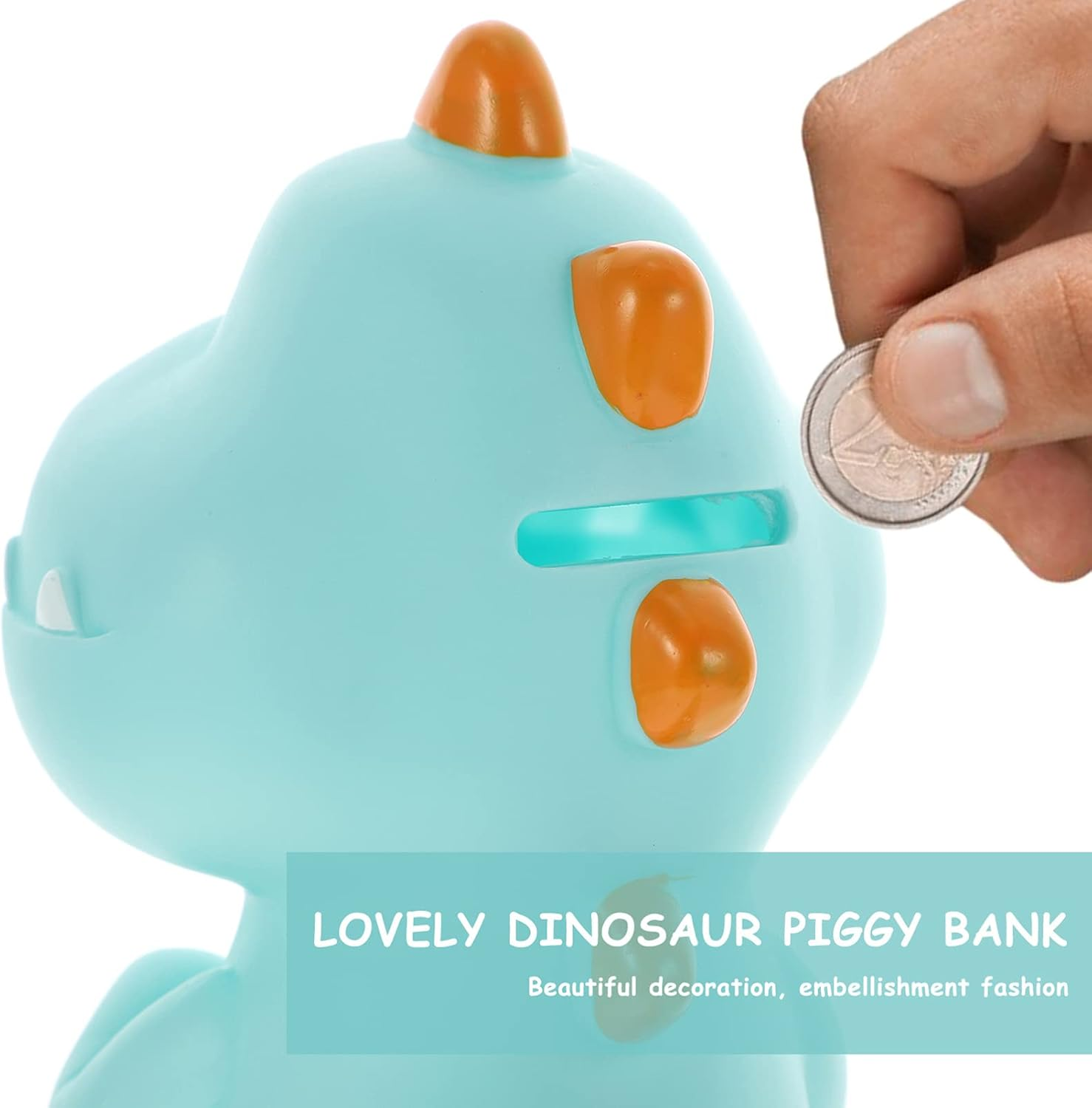 Toddmomy Dinosaur Piggy Bank for Kids, Unbreakable Plastic Money Box with Secure Lid, Coin Bank for Savings, Boys Girls image number 4