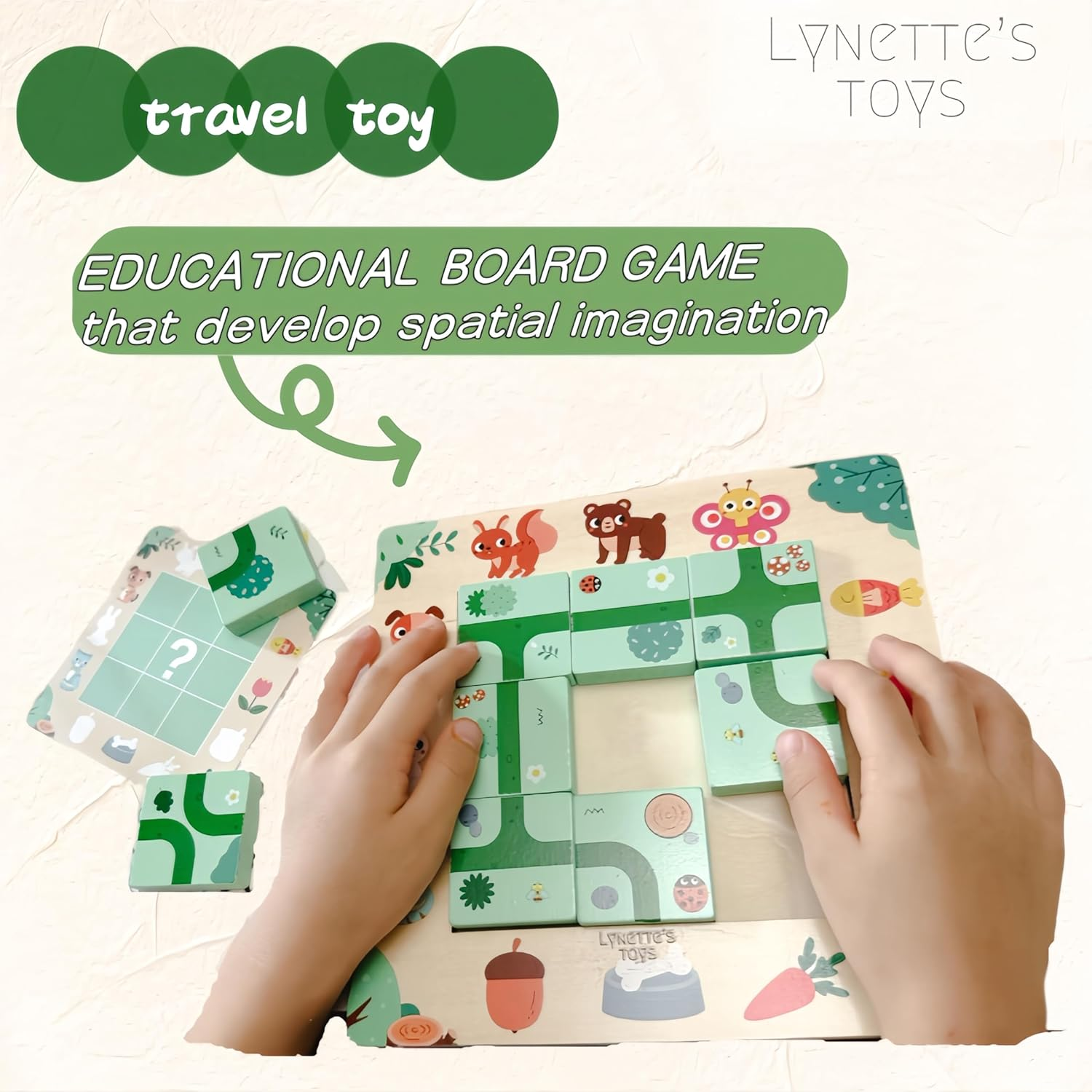 Lynette'S Toys Wooden Wayfinding Puzzle for Children Aged 3+, Montessori Toys, Develop Logical Thinking and Problem-Solving Skill, Educational Interactive Toy, Travel Toy, Gift Choice for Birthday image number 2
