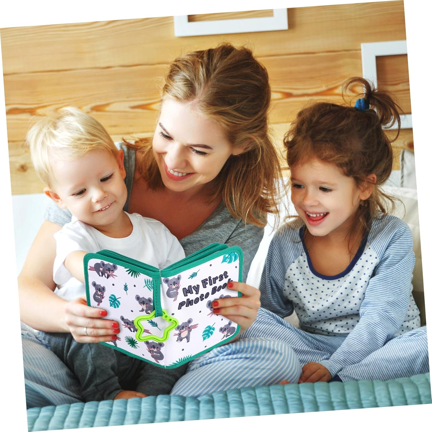 Cloth Photo Album Portable Growth Record Book for Boys Girls Lightweight Decorative Keepsake for Family Photos Stickers for Newborns image number 3