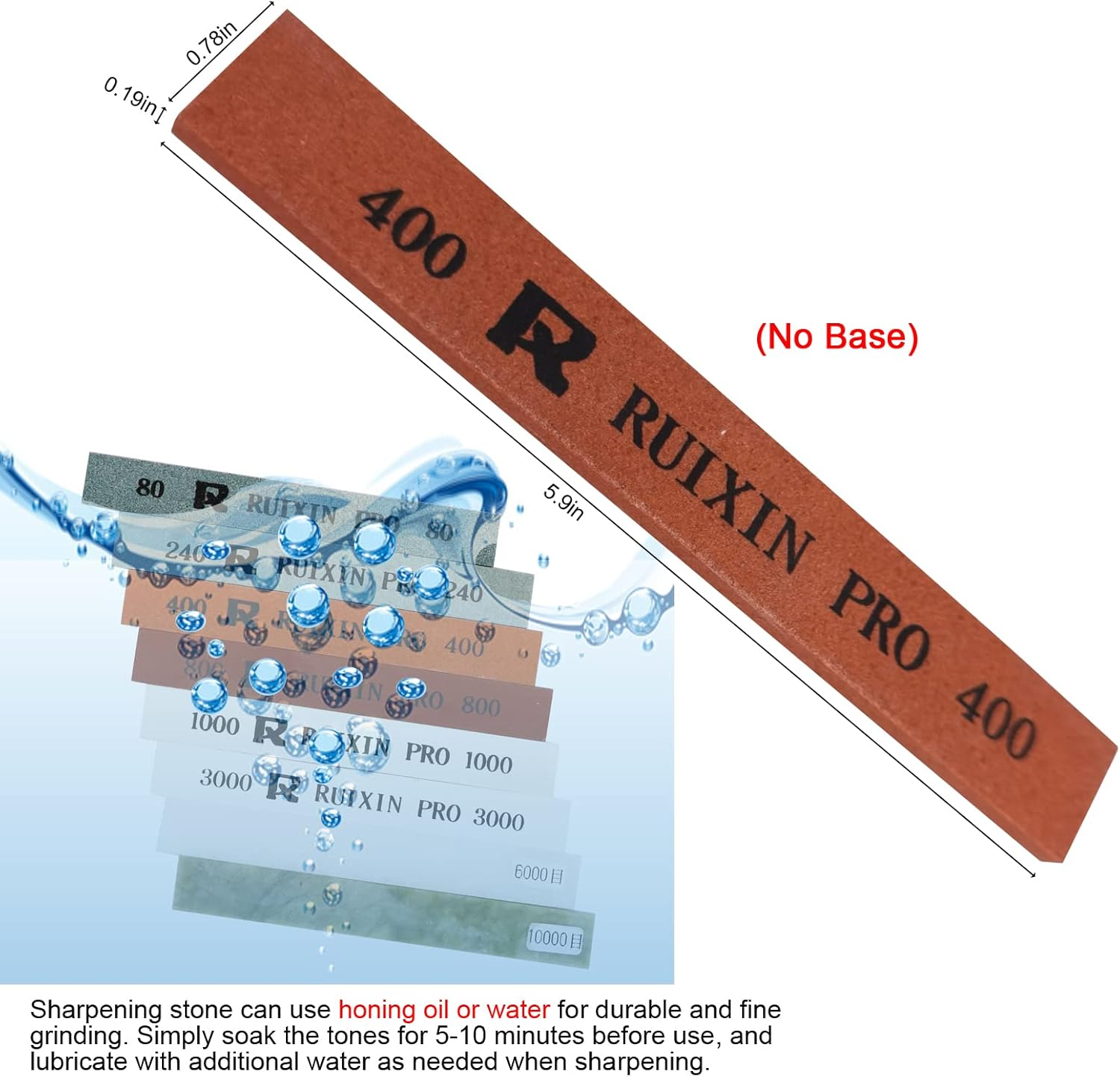 8Pcs Knife Sharpening Stones for RUIXIN Pro RX-008 Knife Sharpener Fixed-Angle Kit, Professional Whetstone Set Grindstone Polishing Stone without Base 80/240/400/800/1000/3000/6000/10000 Grit image number 5