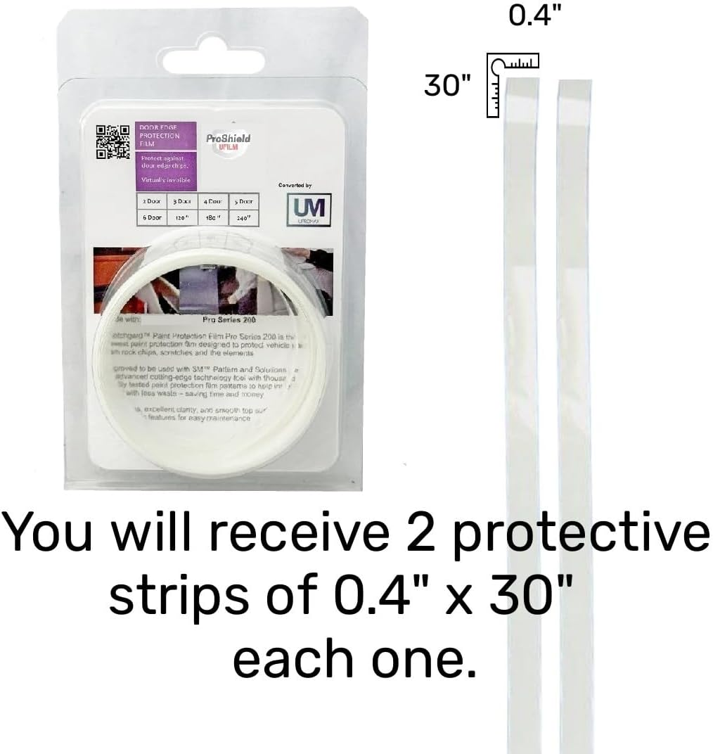 Upromax Door Edge PPF Pre-Cut Guard Scratch 3M Paint Protection Film Clear Invisible Universal Car Truck (Roll 0.4 X 240) image number 3