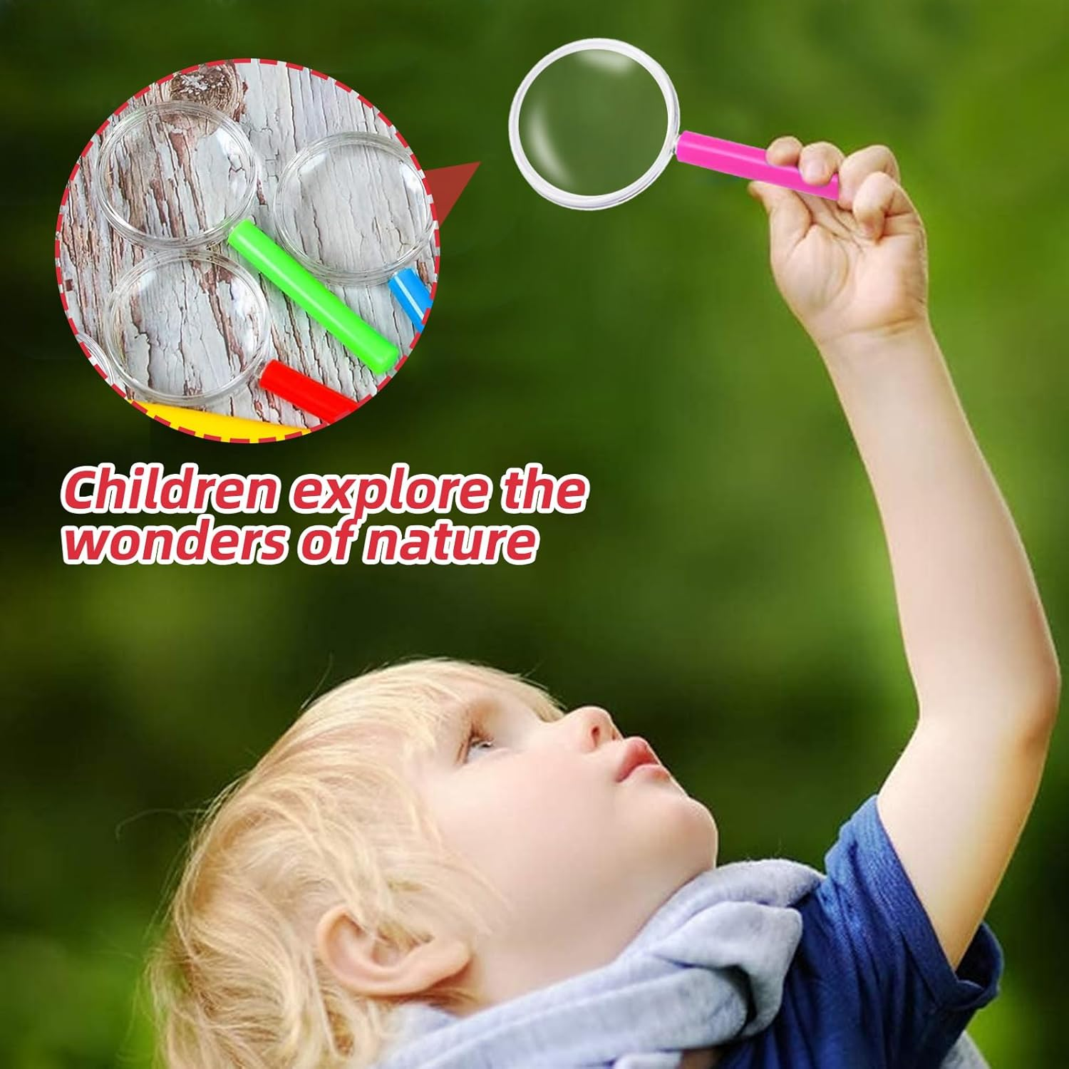 24 Handheld Magnifiers, 40Mm 3-5X Plastic Reading Magnifiers for Students, Outdoor Explorers, Scientific Observation, Etc. (Color) image number 5