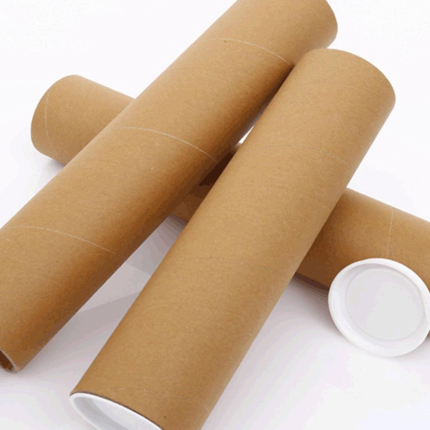 Harayaa Long Mailing Tubes with Caps Durable Poster Kraft round Tube Poster Tube Drawing Holder for Drawing Document Art, 100Cm image number 6