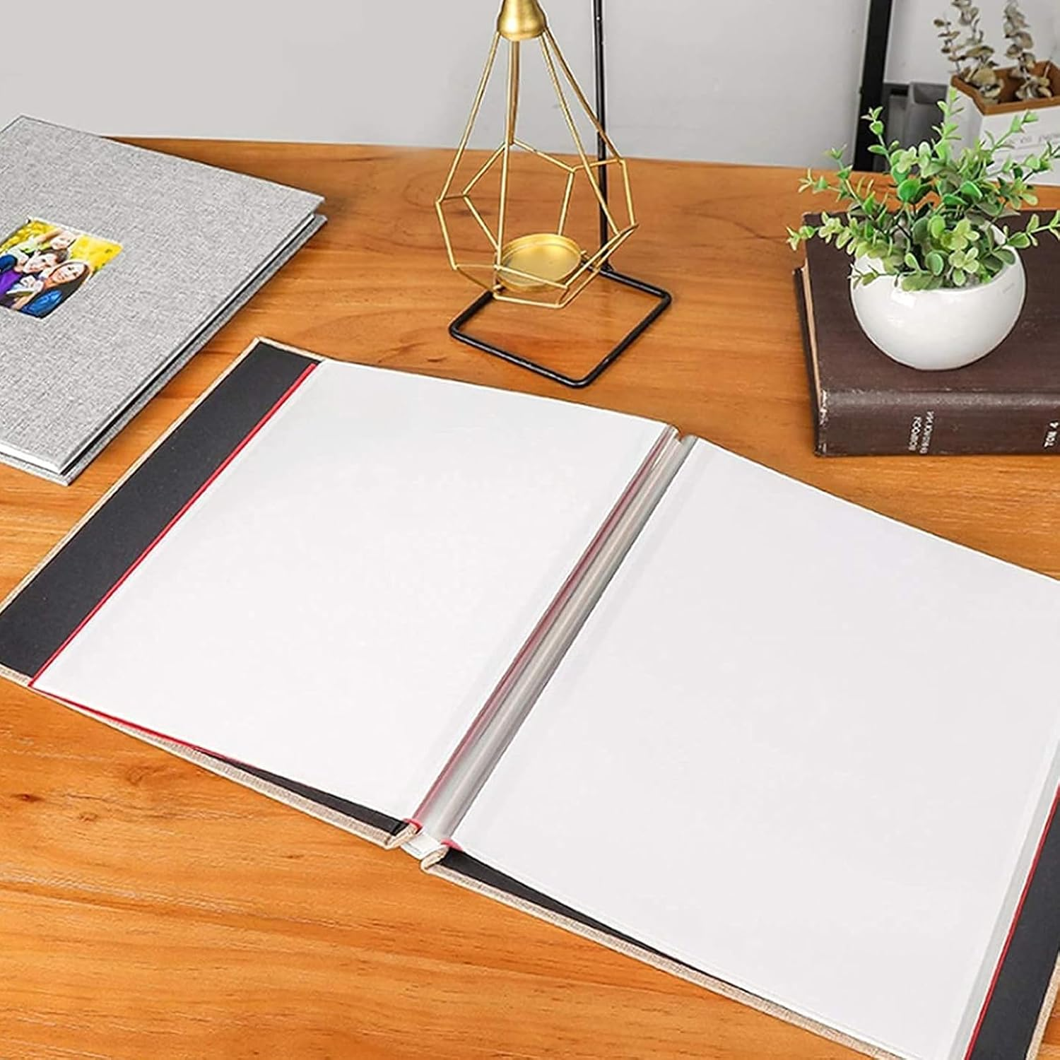 Photo Album, 40 Pages Self Adhesive Photo Book, 11X10.6 Inches,Diy Scrapbook Album for Baby Family Wedding Anniversary Vacation Pictures 11X10.6 Inches (Grey)