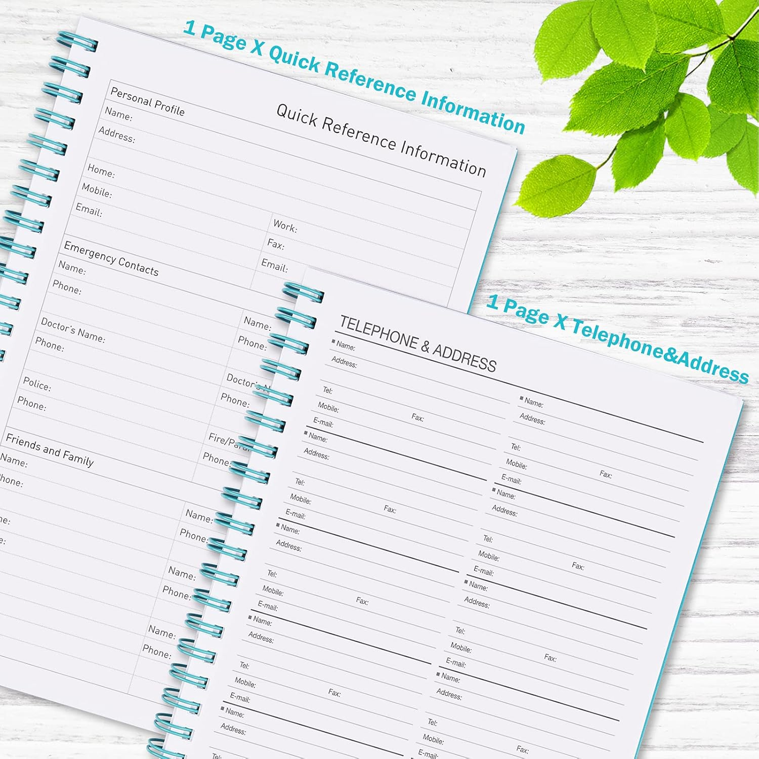 Daily Planner Undated, Asten to Do List Notebook Hourly Schedules Spiral Appointment Planner for Men and Women,Pvc Hardcover,Elastic Closure, Inner Pocket 8.3" X 5.8" (Blue) image number 3