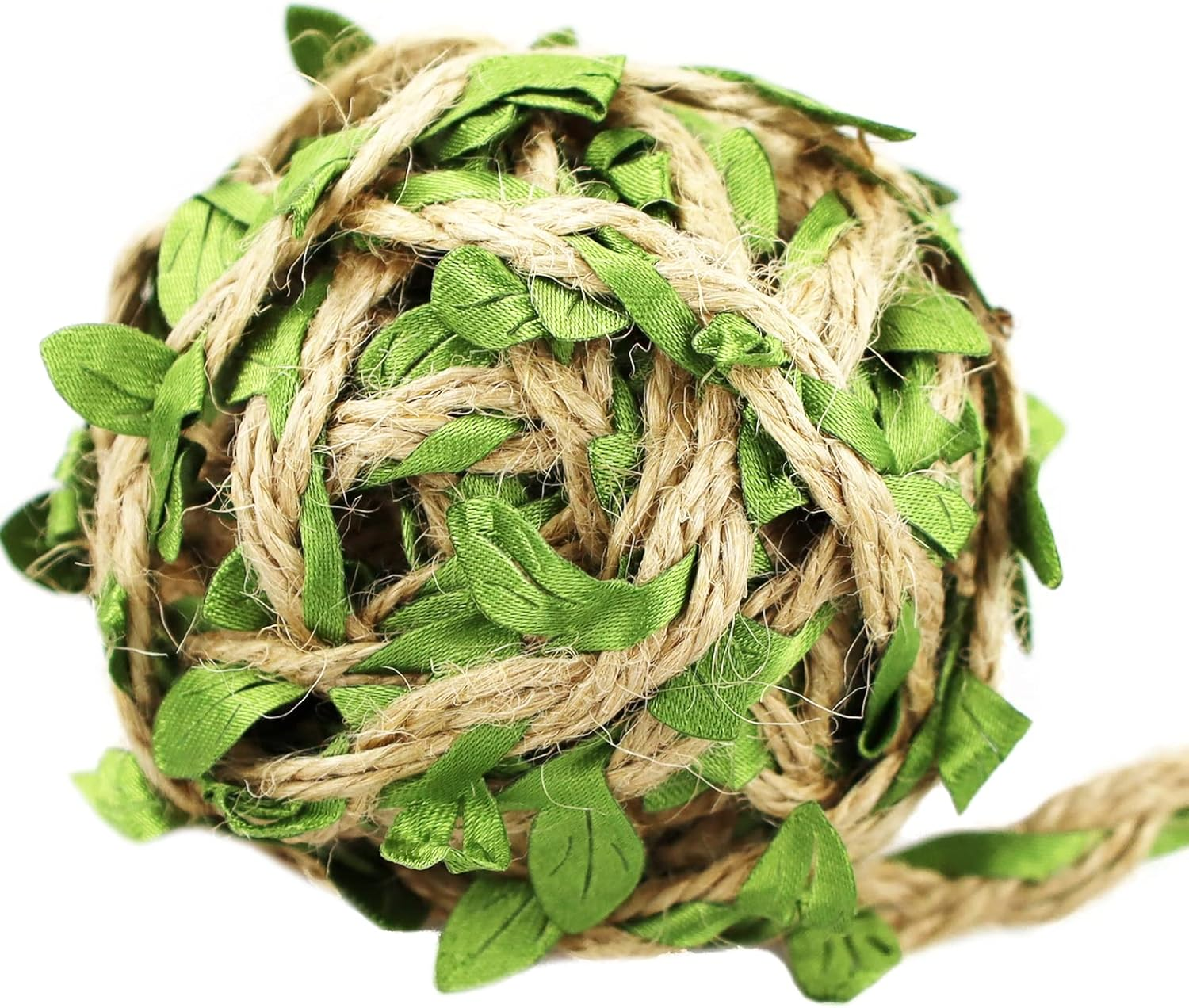 Green Leaves Jute Twine String - Natural Jute Twine Leaf Rope 5M Wedding Party Favor Home Garden Decoration image number 5