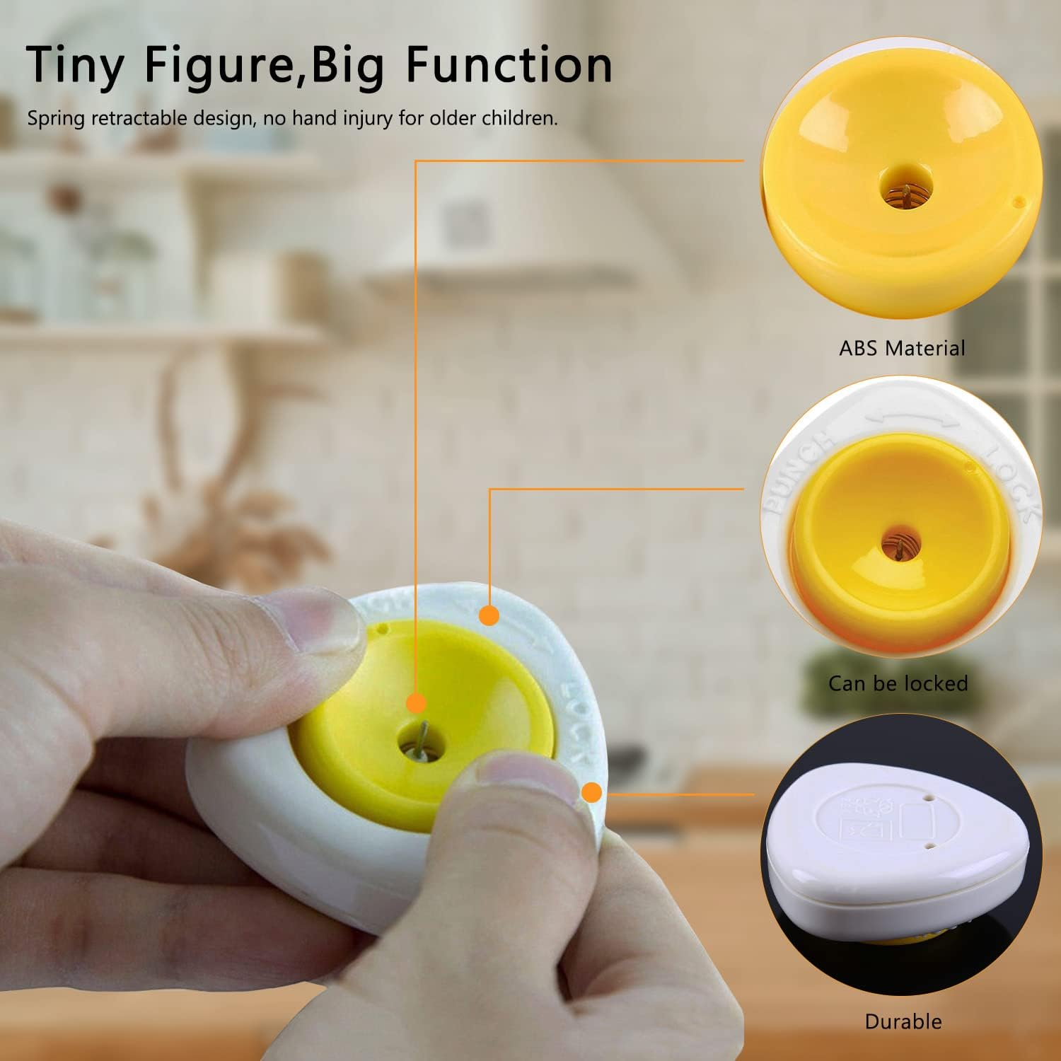 Egg Opener Tool Egg Hole Puncher, Semi-Automatic Egg Shells Pinhole Beater, Egg Piercer Pricker Dividers Beater with Lock, for Raw/Soft Hard Boiled Egg image number 4