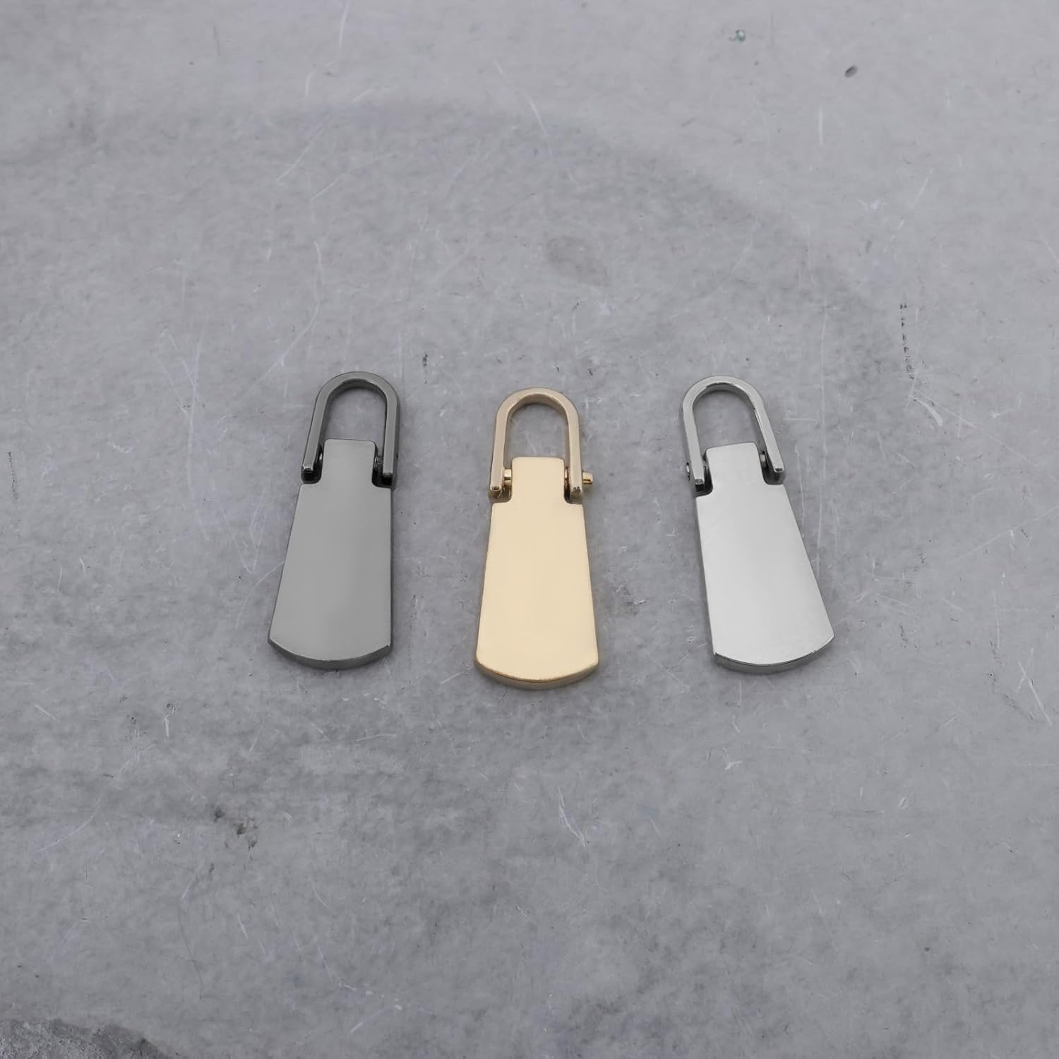 SG Store 9Pcs Detachable Zipper Pull Metal Puller Tap Slider Clip-On Pull Suitable for Bags Wallets Crafts Sewing (Gold, Silver, Gunmetal) image number 5