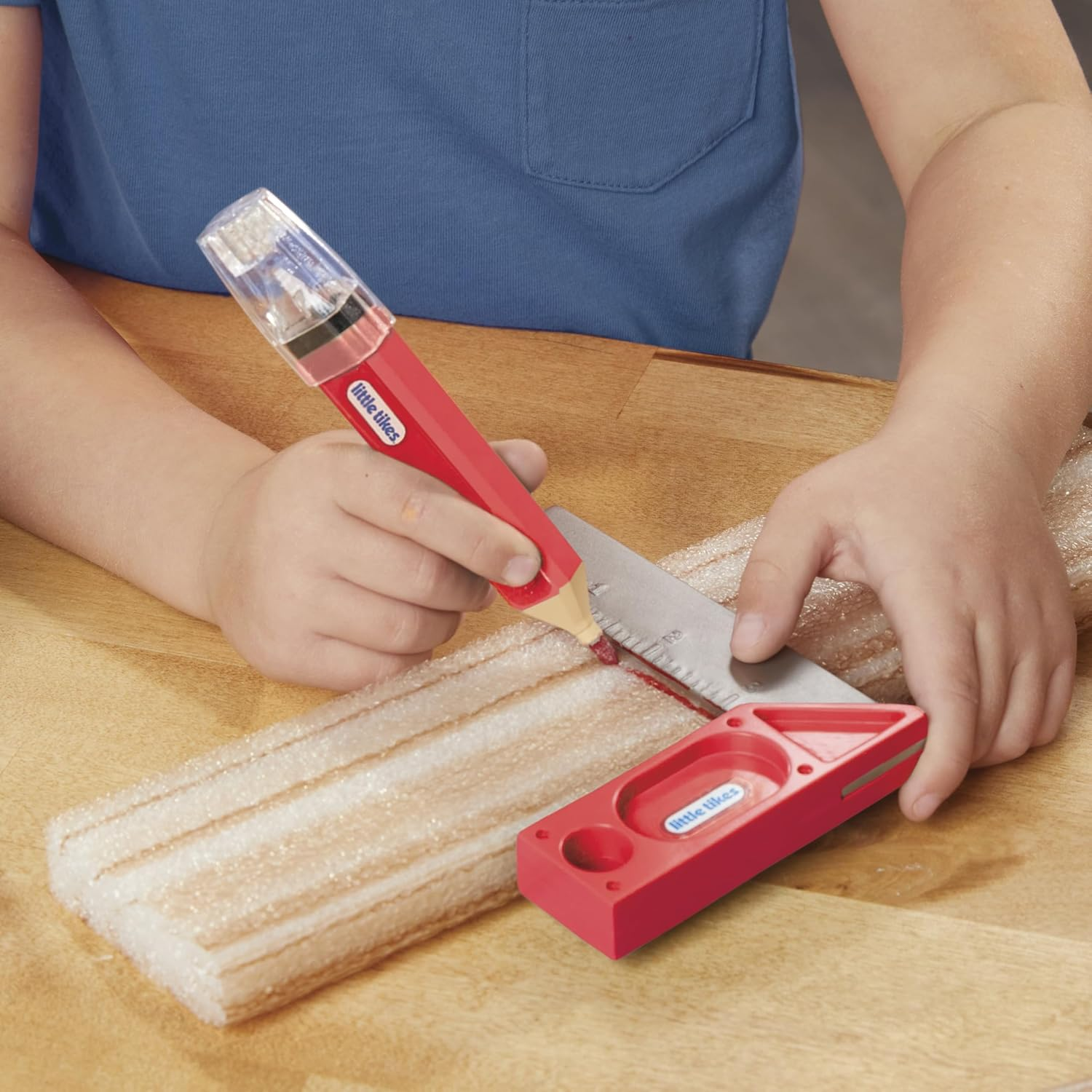 Little Tikes Creative Construction Measure & Cut Set with 5 Accessories, Pretend Play Construction Set, for Boys and Girls Ages 3+ Years image number 5