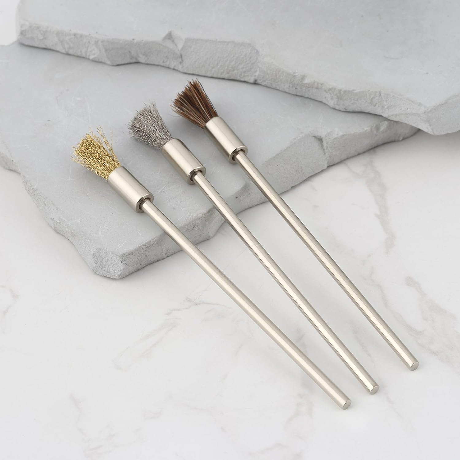 Create Idea 9Pcs 10Cm Steel Wire Brush Copper Wire Brush Wire Brush for Cleaning Deburring Grinding image number 3