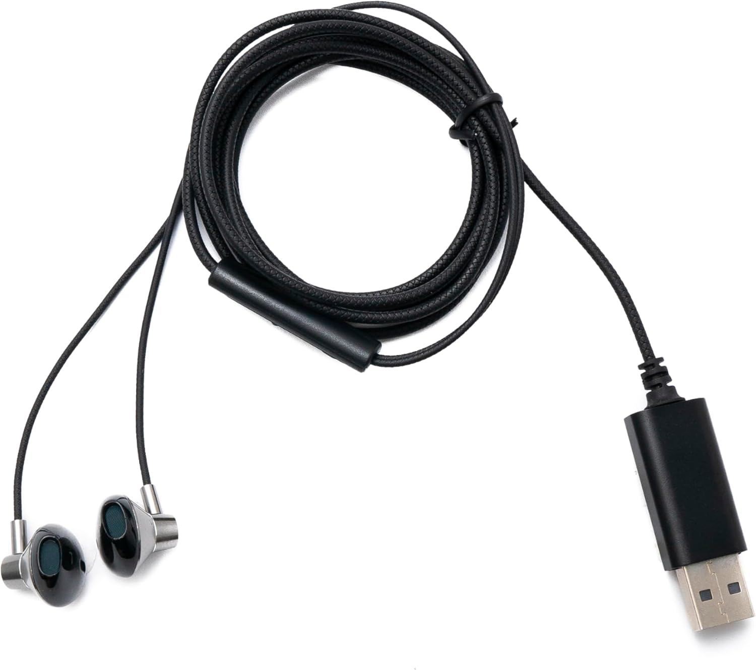 SYTEM-S Stereo In-Ear Noise Cancelling Headphones 2 M USB 2.0 Volume Control Microphone Bag Grey image number 1