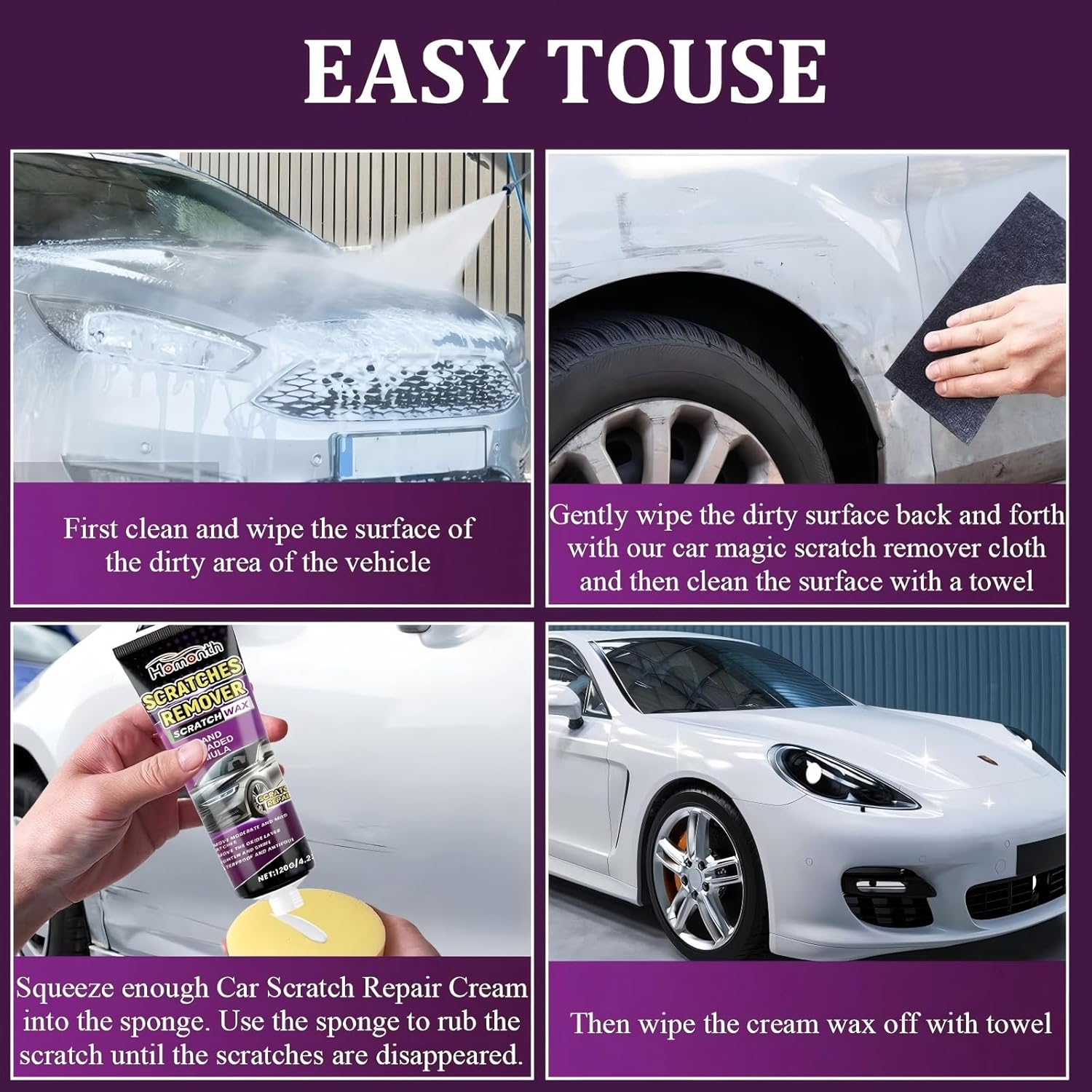 1PCS Nano Sparkle Cloth Car Scratch Remover 2025 Upgrade, Nanosparkle Cloth for Car Scratch Remover, Easy to Repair Paint Scratches,Water Spots Surface Polishing