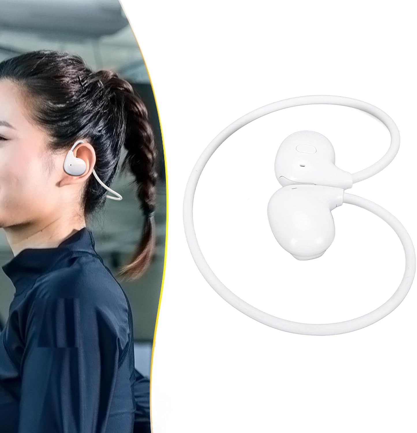 YUEHISY Open Ear Bone Conduction Sport Headphones, Headphones Sweat Resistant Wireless Earphones for Workouts and Running, for Father Is Day for Gifts, Ect (White) image number 5