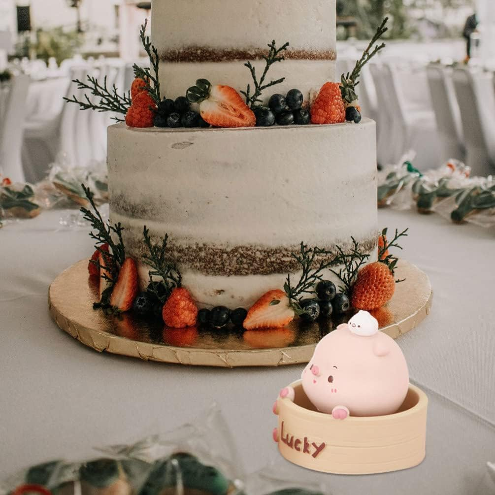 Zerodeko Cute Pig Ornament Pig Kitchen Accessories Desk Topper Miniture Decoration Car Accessories Tiny Cars Car Dashboard Decorations Desktop Toys Cake Toy Shake Your Head Resin Piggy