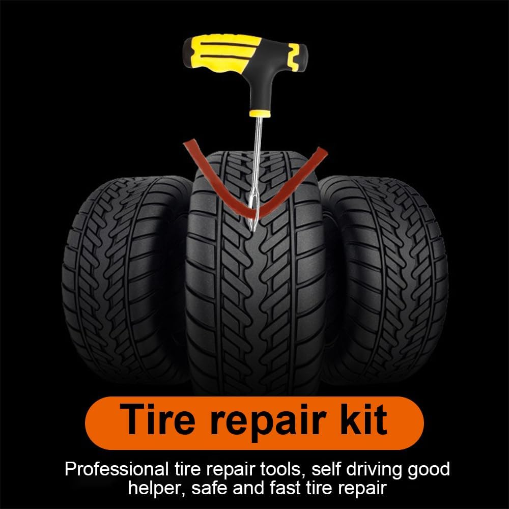 MTSDM Tubeless Tire Repair Kit, 7 Piece Universal Tire Tyre Plug Tool, Tire Patch Kit to Fix Punctures and Plug Flats for Cars, Trucks, Motorcycle, ATV, Jeeps, off Road Vehicles, RV, Tractors image number 6