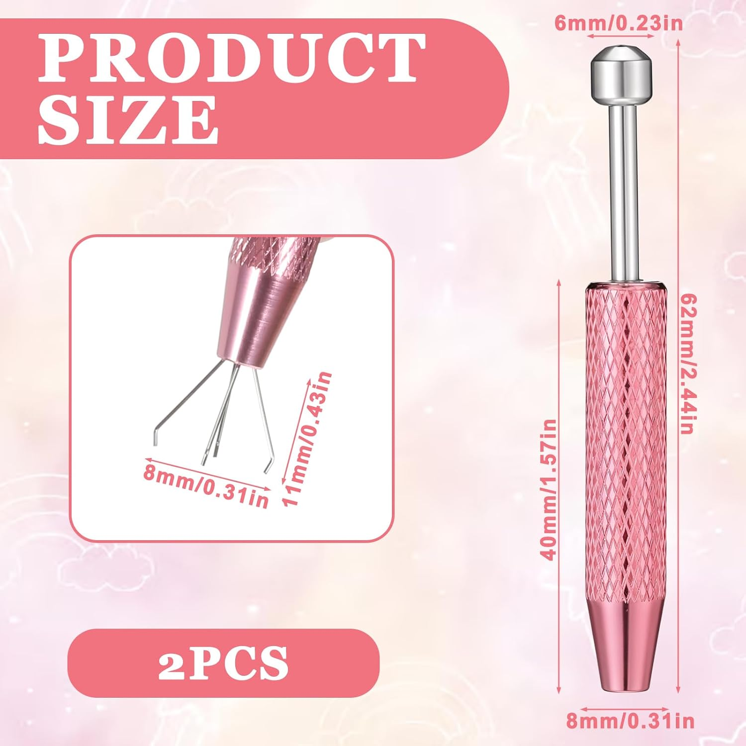 2 Pcs Piercing Ball Grabber Tool, Piercing Changing Tools 4 Claw Diamond Tweezers Stainless Steel Jeweler Pick up Tool for Ear Nose Lip Tools Tiny Objects Ic Chips Electronic Components image number 4